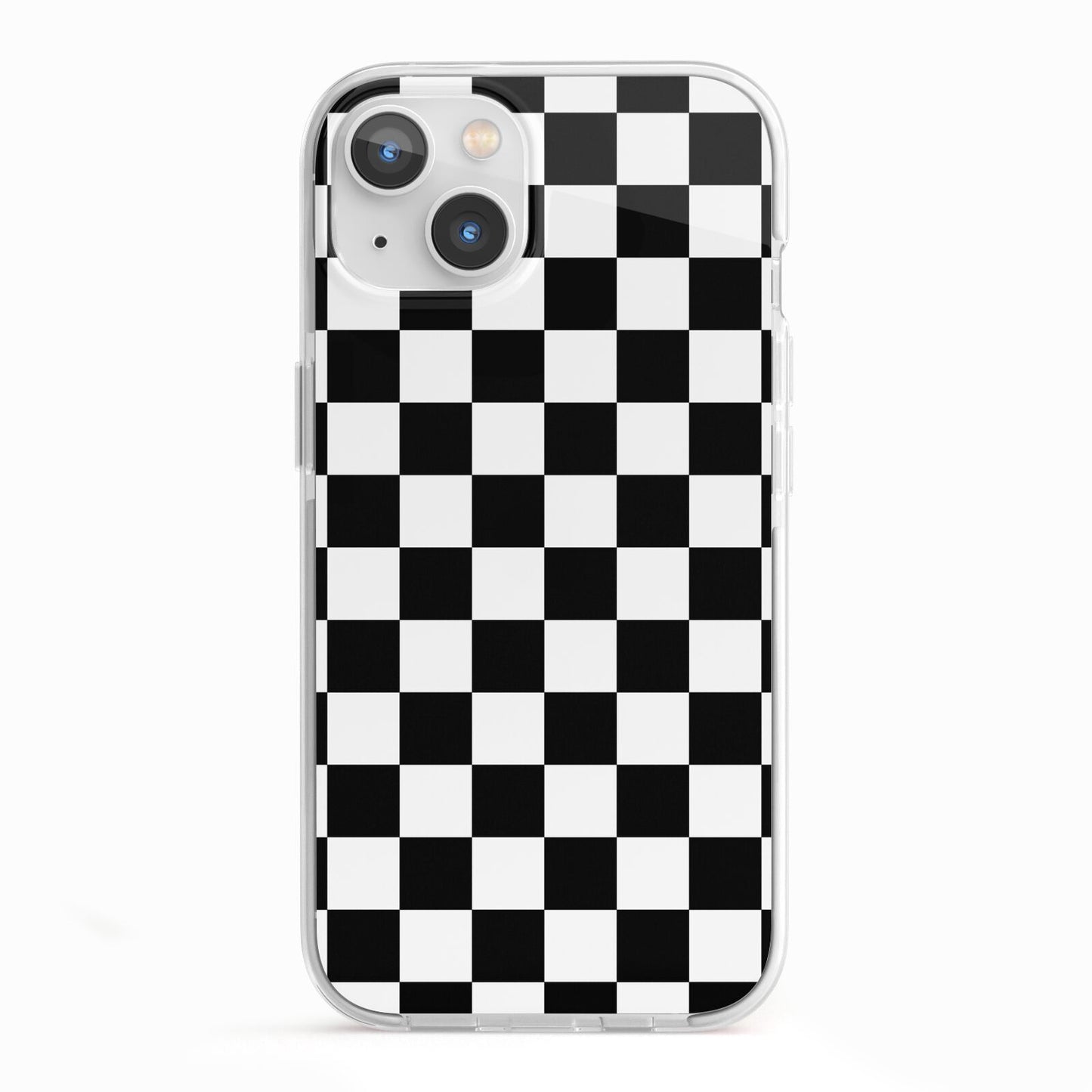 Custom Colour Check iPhone 13 TPU Impact Case with White Edges