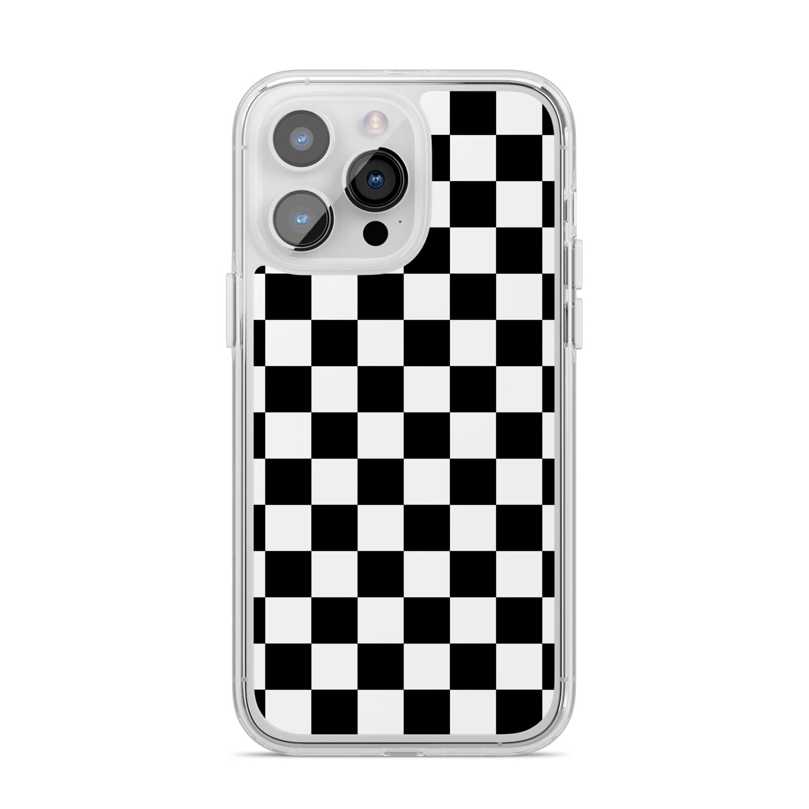 Custom Colour Check iPhone 14 Pro Max Clear Tough Case Silver