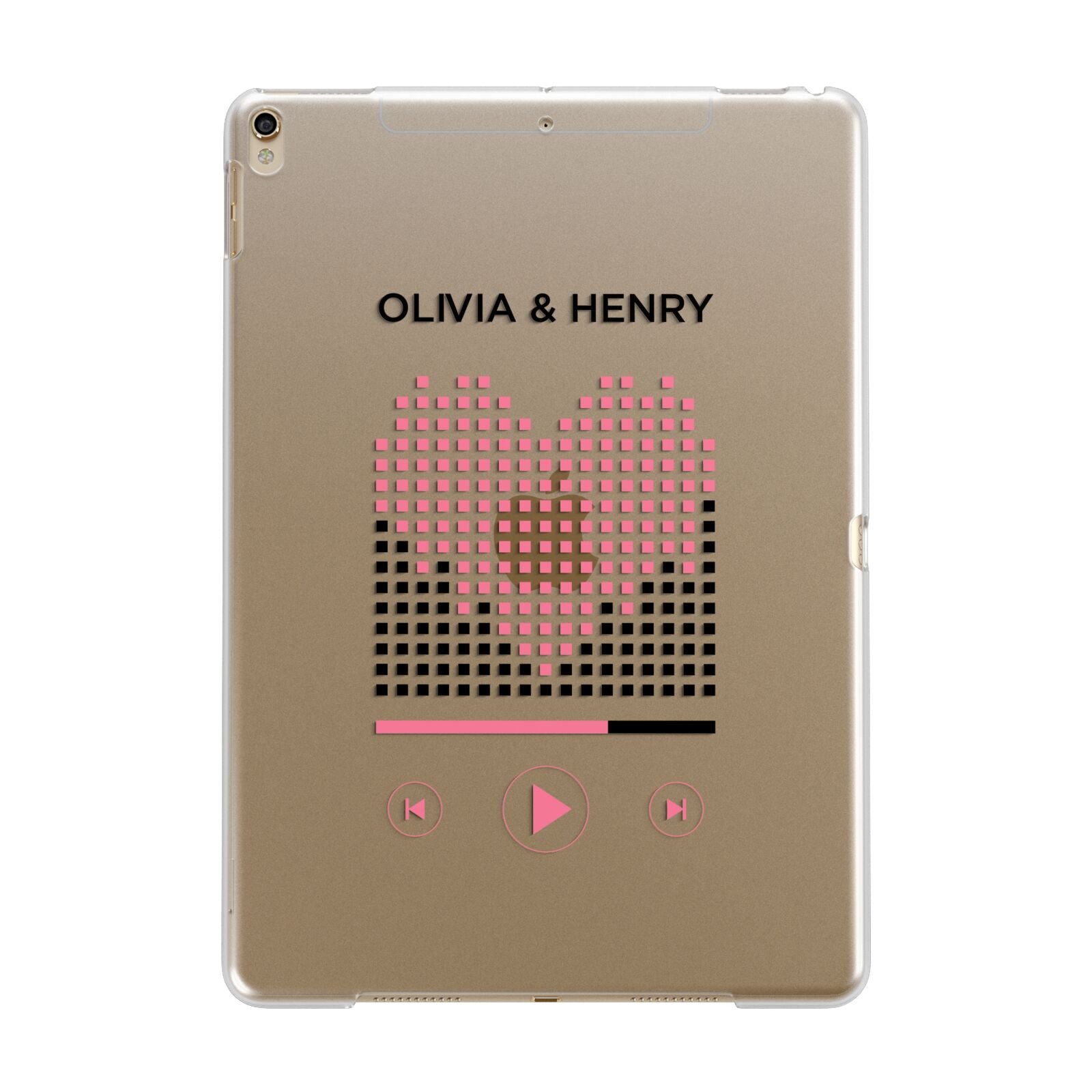 Custom Couples Music Apple iPad Gold Case