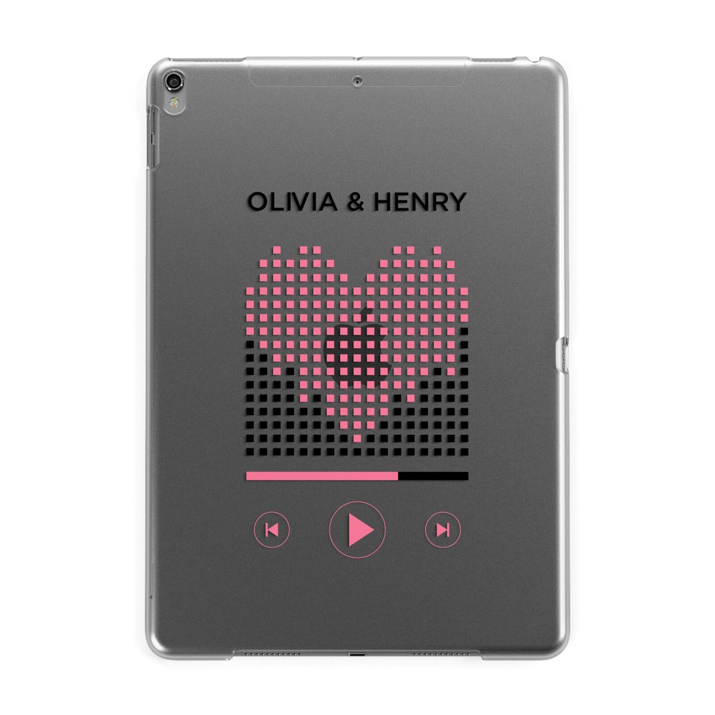 Custom Couples Music Apple iPad Grey Case