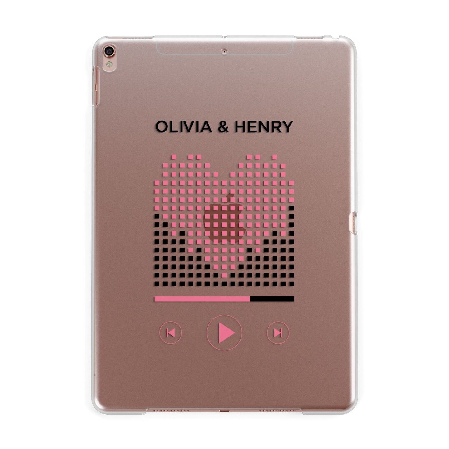 Custom Couples Music Apple iPad Rose Gold Case