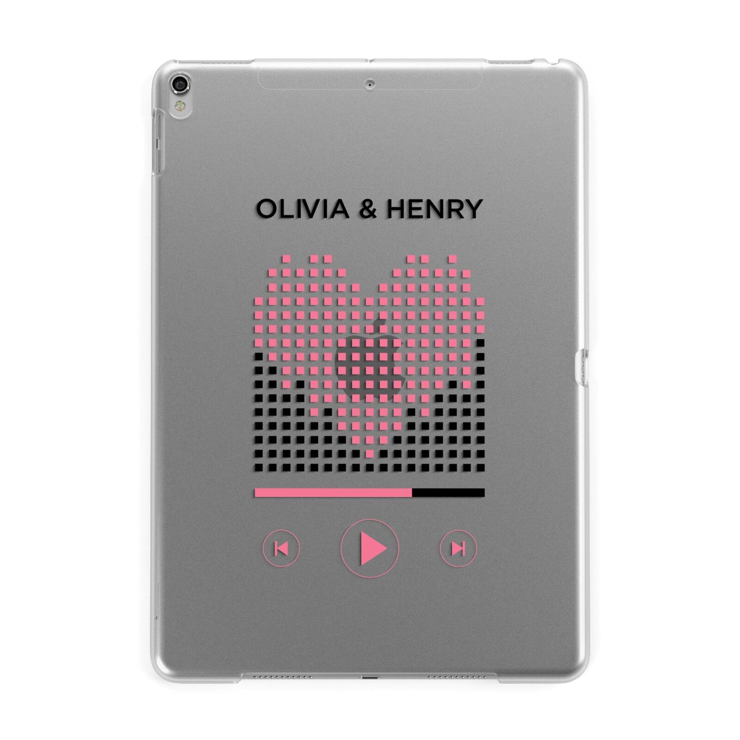 Custom Couples Music Apple iPad Silver Case