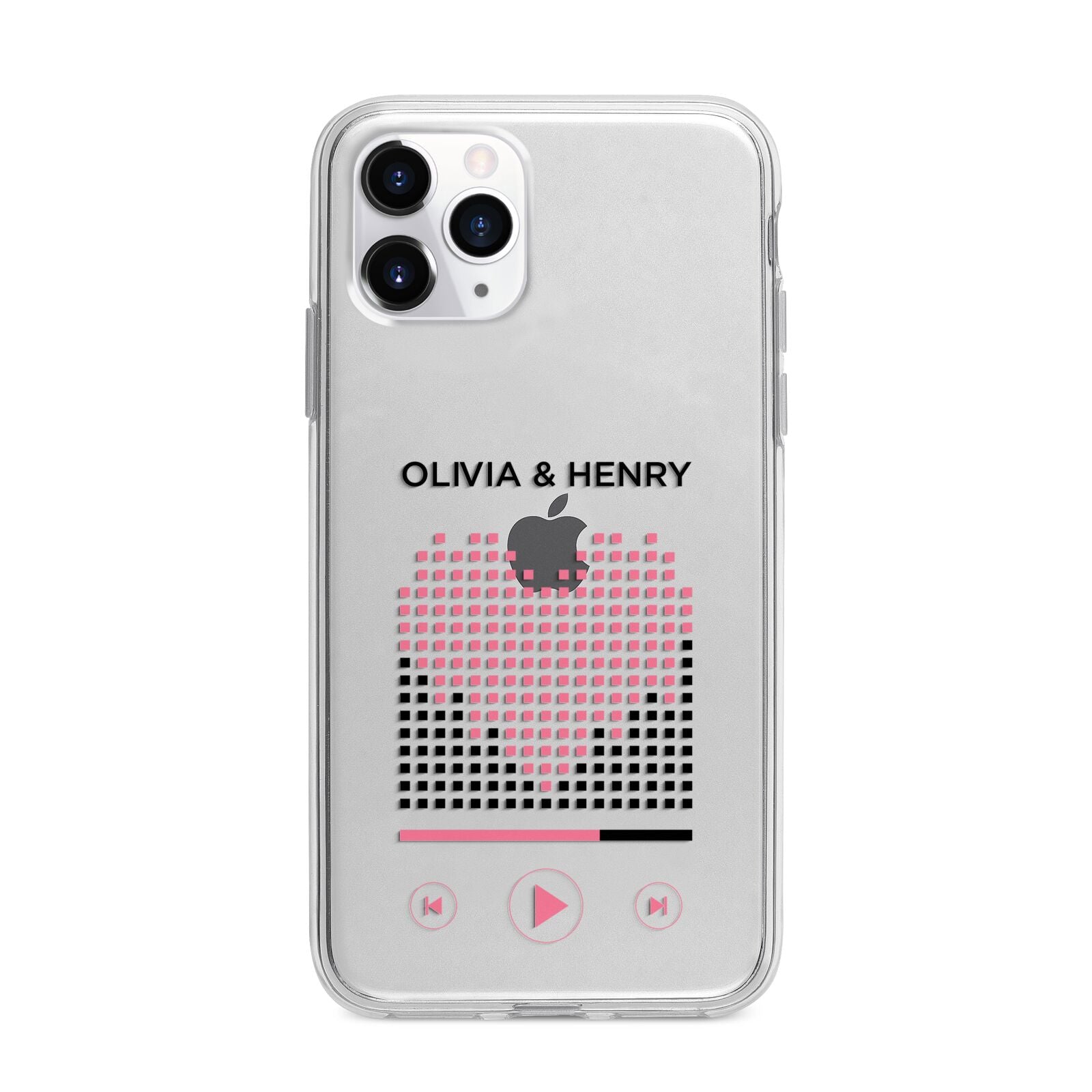 Custom Couples Music Apple iPhone 11 Pro Max in Silver with Bumper Case