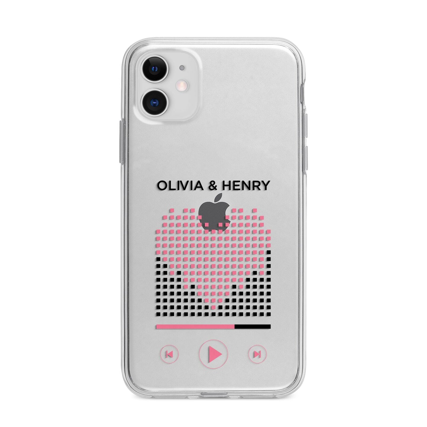 Custom Couples Music Apple iPhone 11 in White with Bumper Case