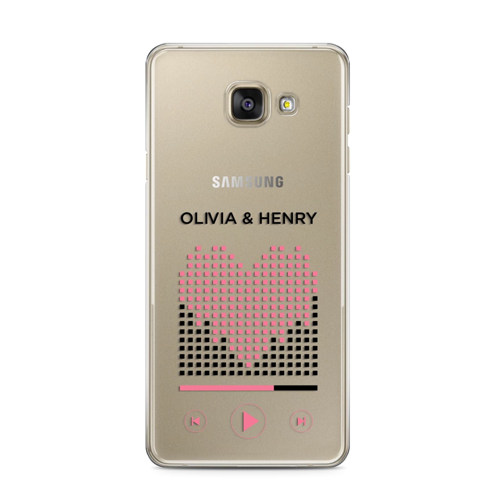 Custom Couples Music Samsung Galaxy A3 2016 Case on gold phone