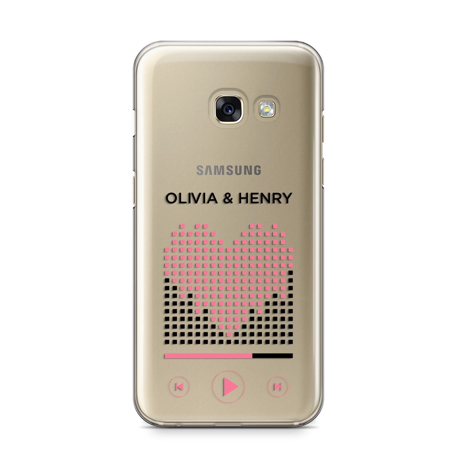 Custom Couples Music Samsung Galaxy A3 2017 Case on gold phone