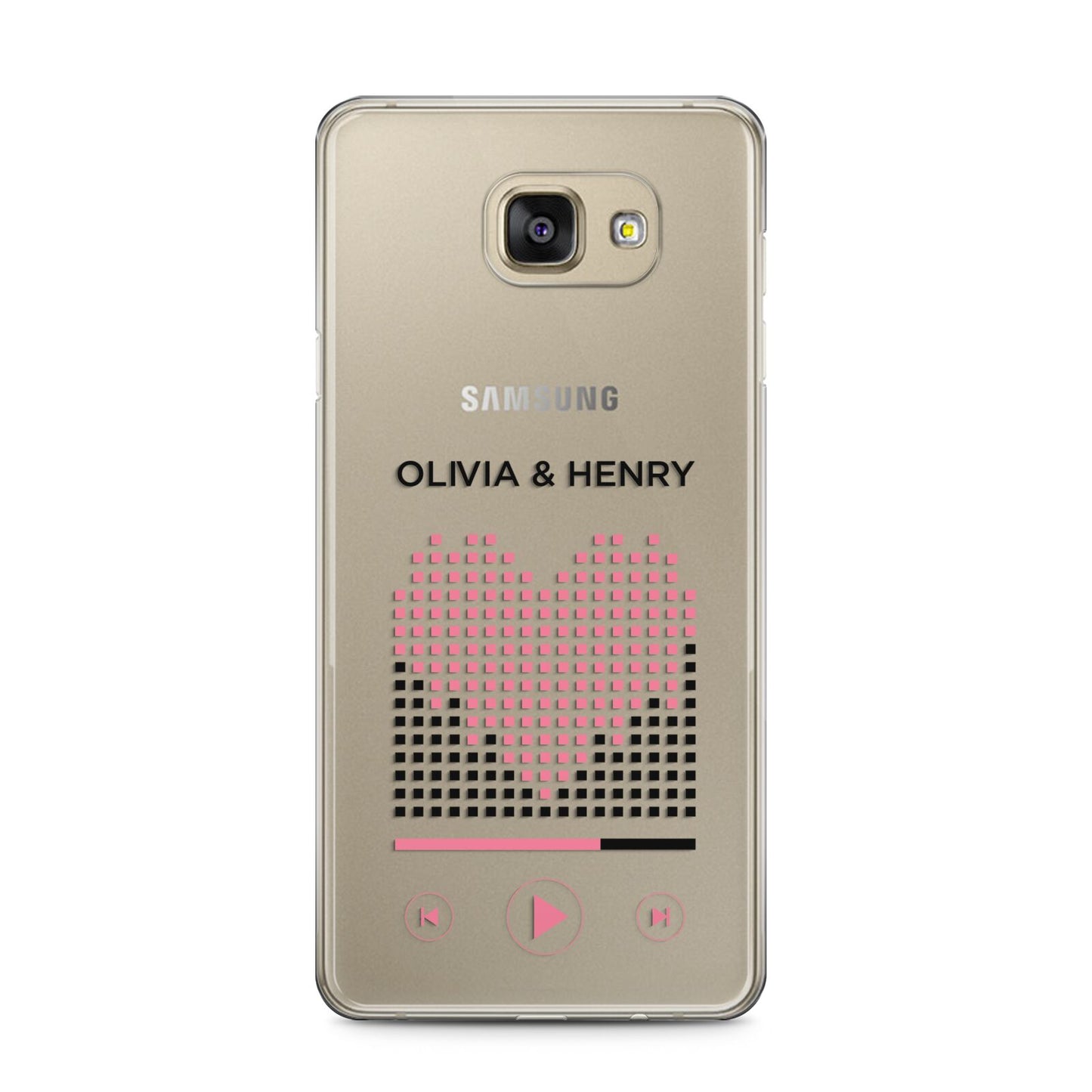 Custom Couples Music Samsung Galaxy A5 2016 Case on gold phone