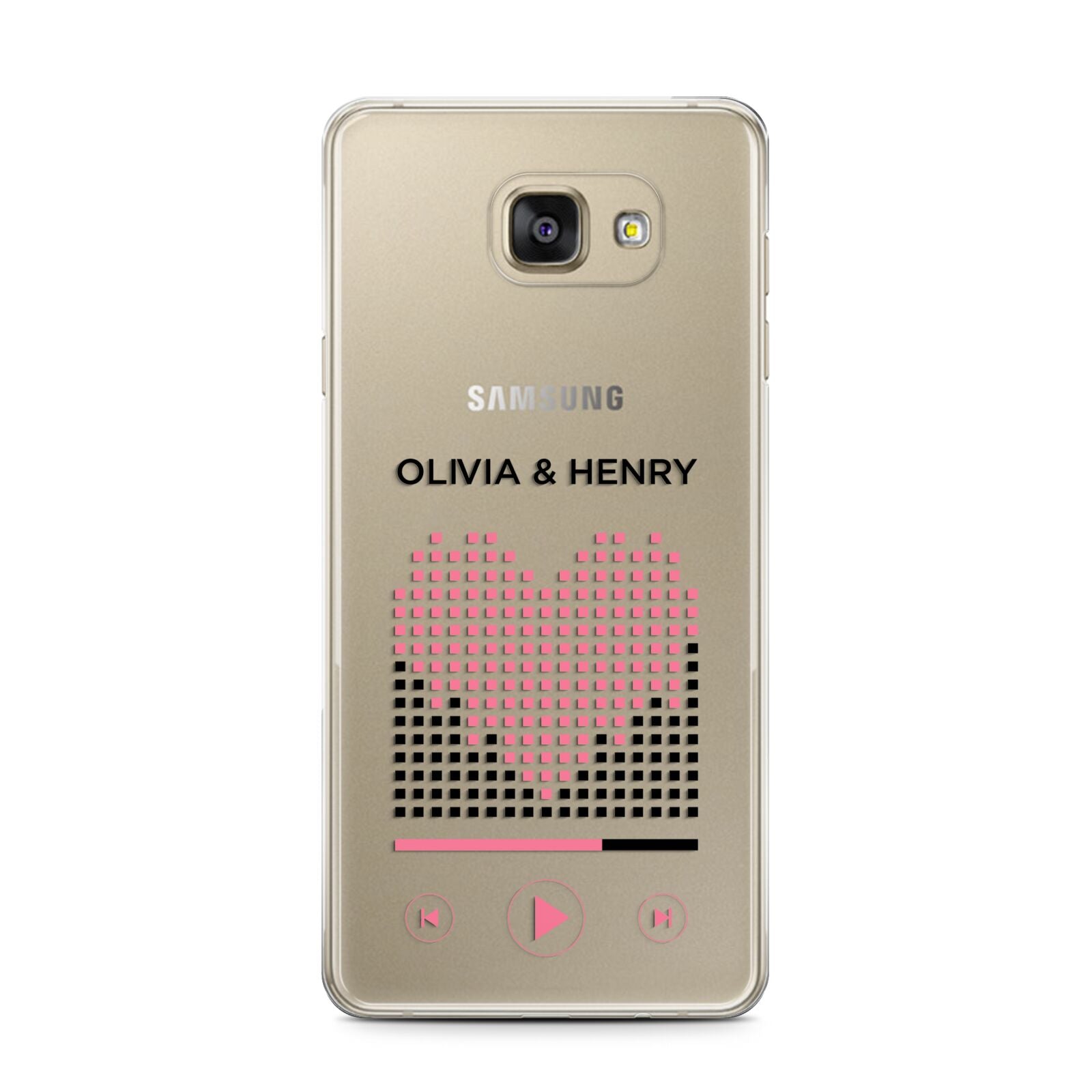 Custom Couples Music Samsung Galaxy A7 2016 Case on gold phone