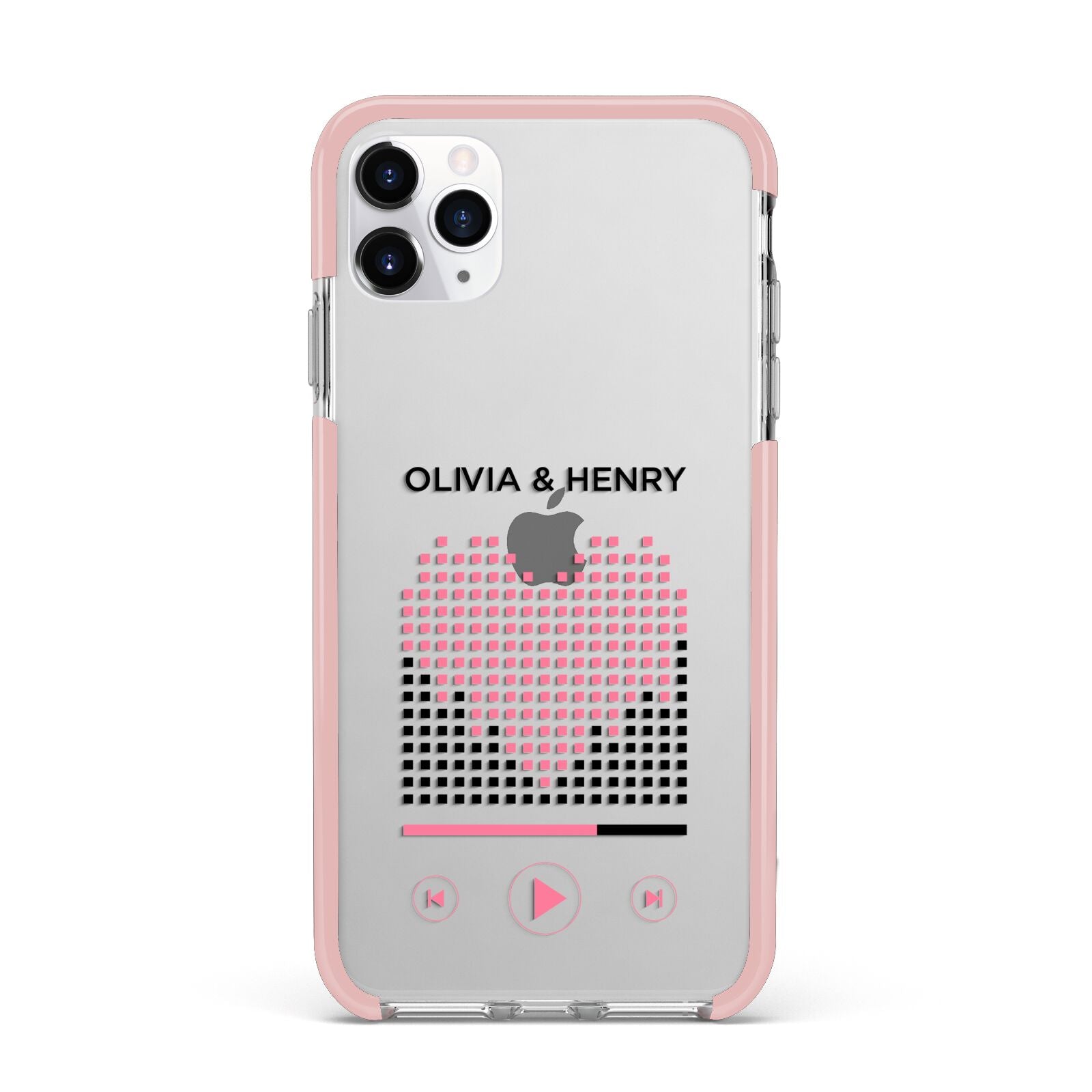 Custom Couples Music iPhone 11 Pro Max Impact Pink Edge Case