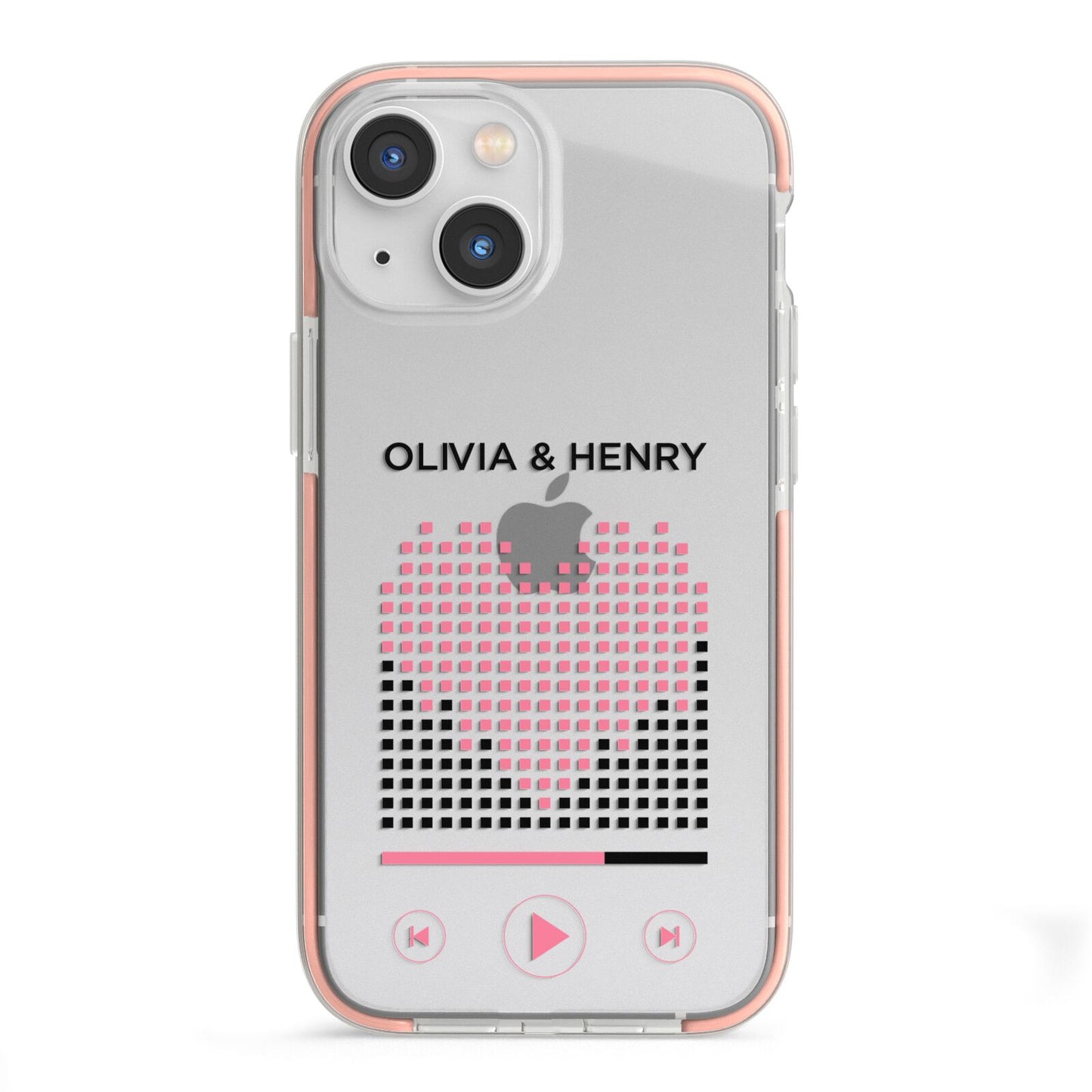 Custom Couples Music iPhone 13 Mini TPU Impact Case with Pink Edges