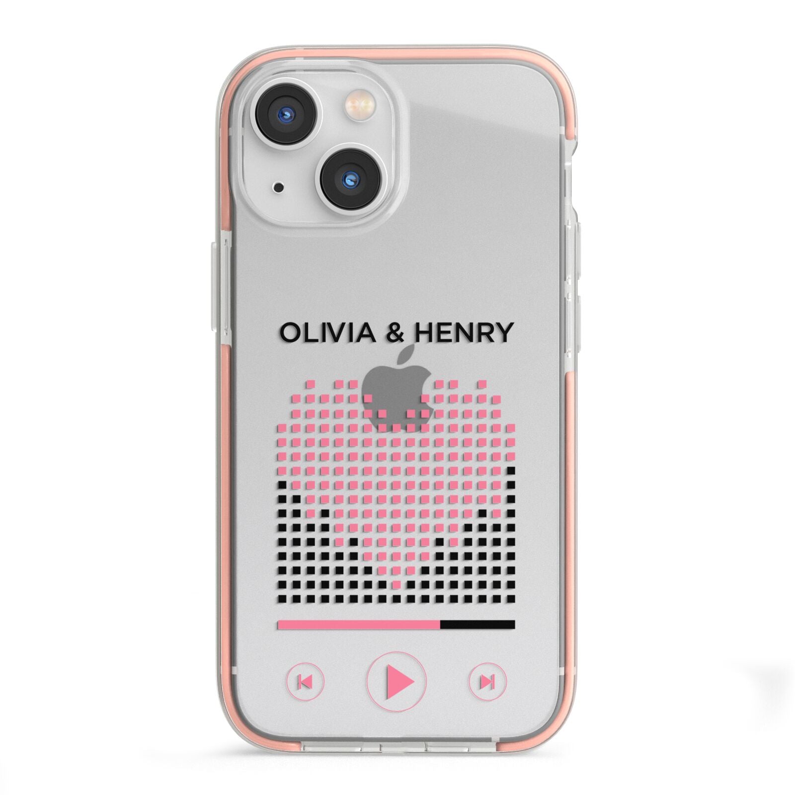 Custom Couples Music iPhone 13 Mini TPU Impact Case with Pink Edges