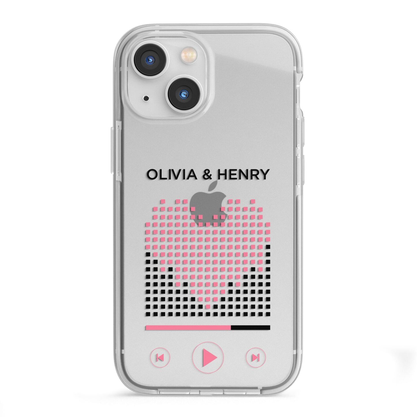 Custom Couples Music iPhone 13 Mini TPU Impact Case with White Edges