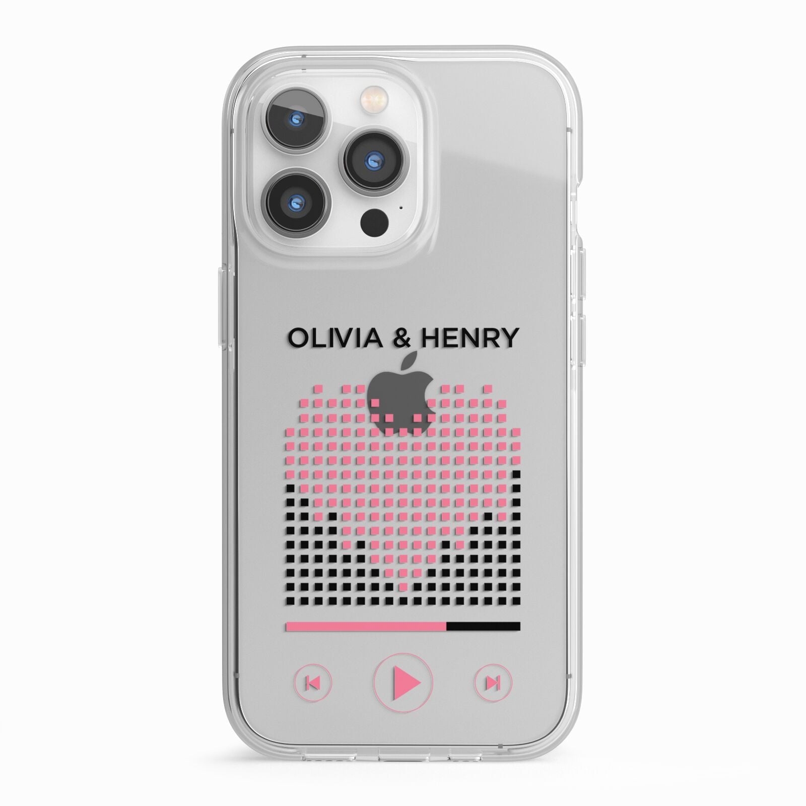 Custom Couples Music iPhone 13 Pro TPU Impact Case with White Edges