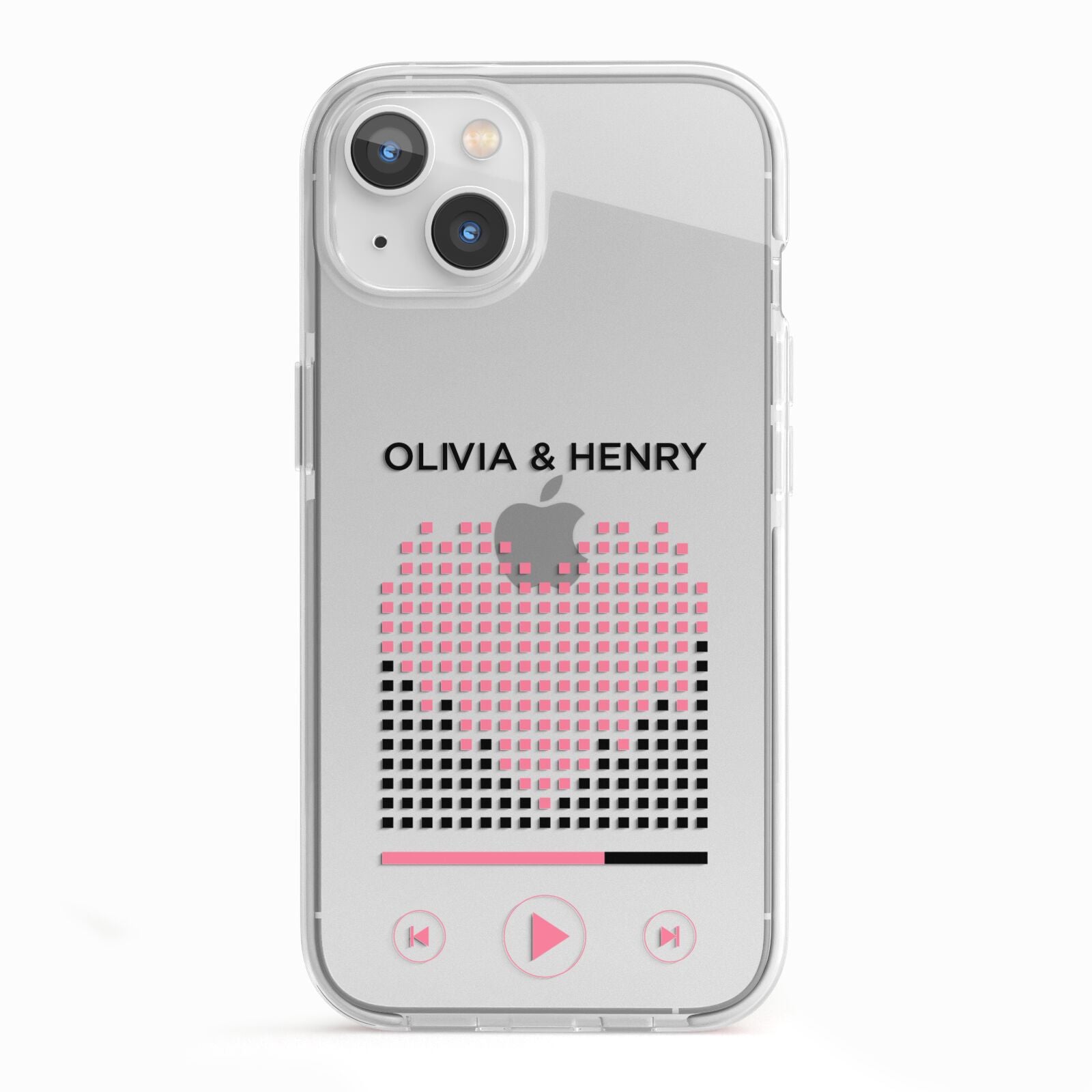 Custom Couples Music iPhone 13 TPU Impact Case with White Edges