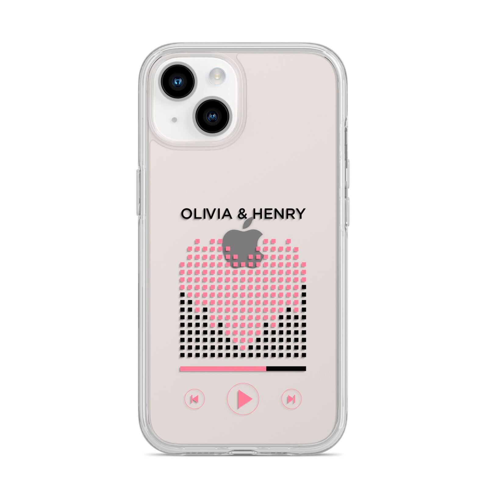 Custom Couples Music iPhone 14 Clear Tough Case Starlight