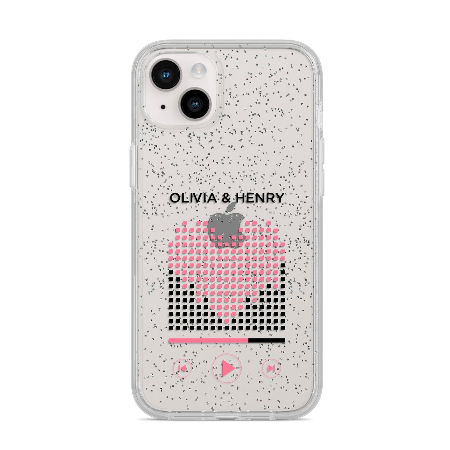 Custom Couples Music iPhone 14 Plus Glitter Tough Case Starlight