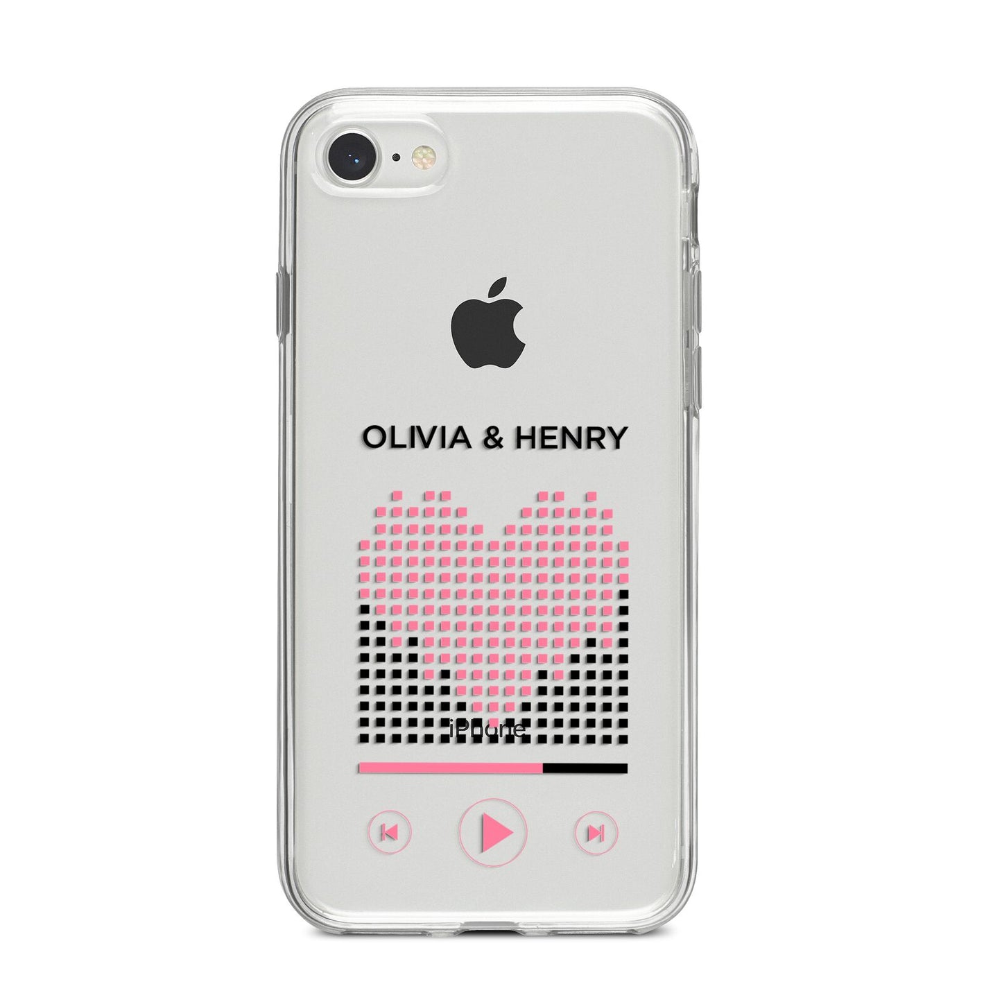 Custom Couples Music iPhone 8 Bumper Case on Silver iPhone