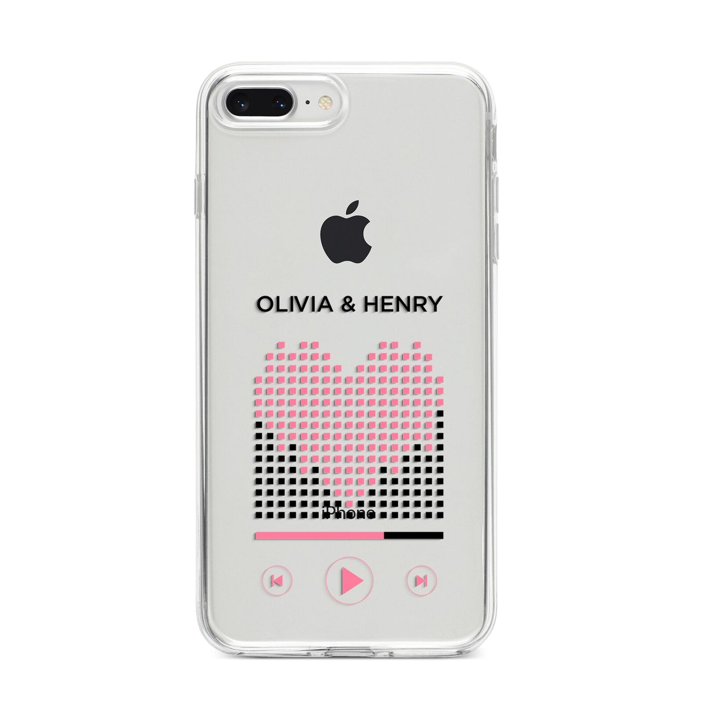 Custom Couples Music iPhone 8 Plus Bumper Case on Silver iPhone