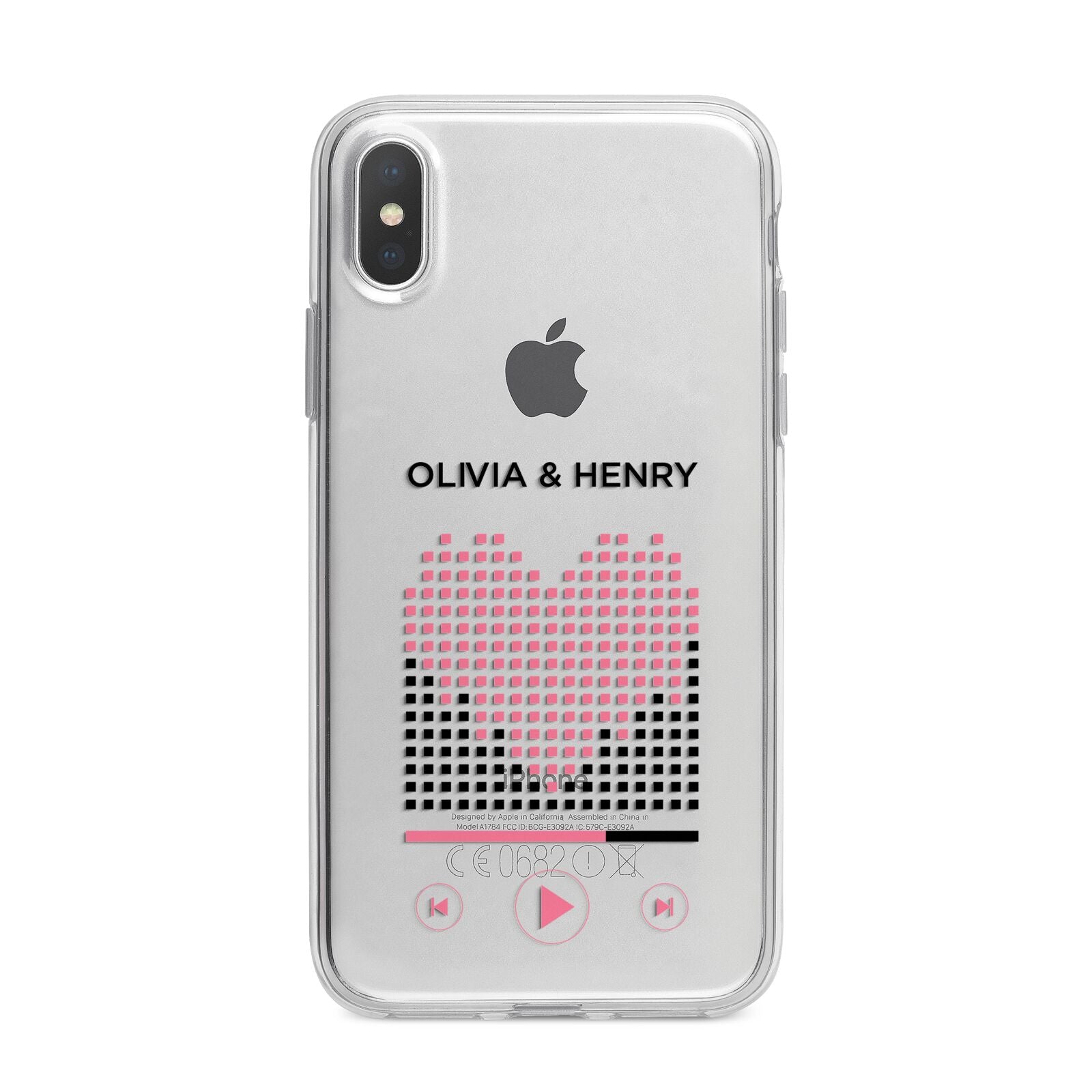 Custom Couples Music iPhone X Bumper Case on Silver iPhone Alternative Image 1