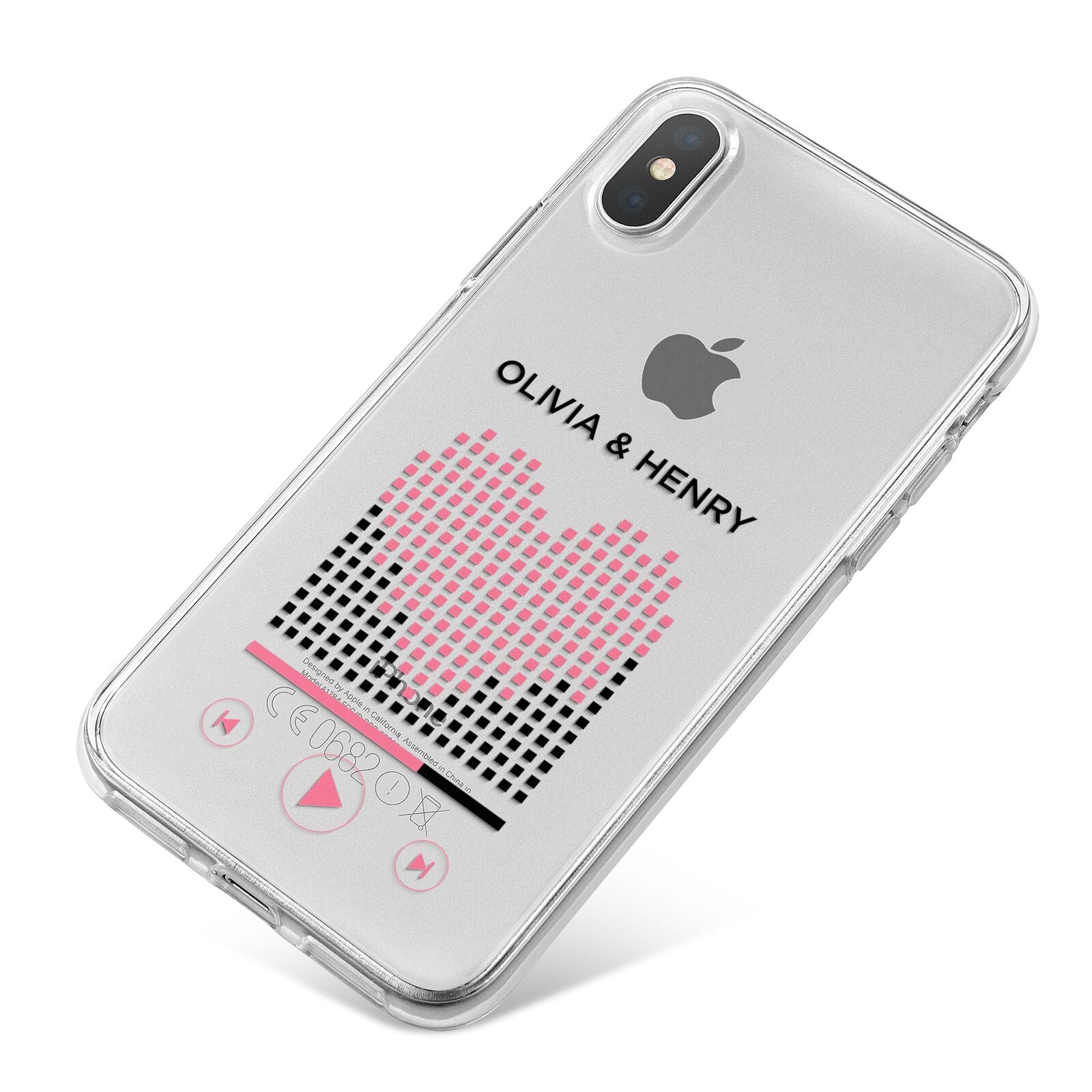 Custom Couples Music iPhone X Bumper Case on Silver iPhone