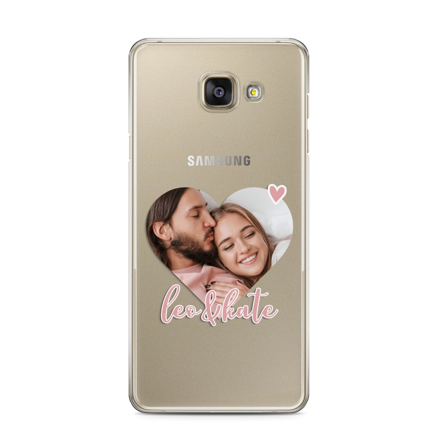 Custom Couples Photo Samsung Galaxy A3 2016 Case on gold phone