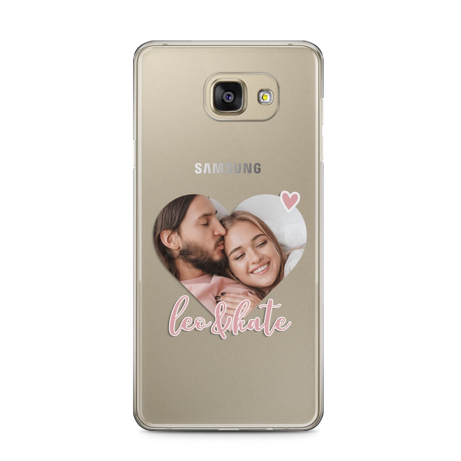 Custom Couples Photo Samsung Galaxy A5 2016 Case on gold phone