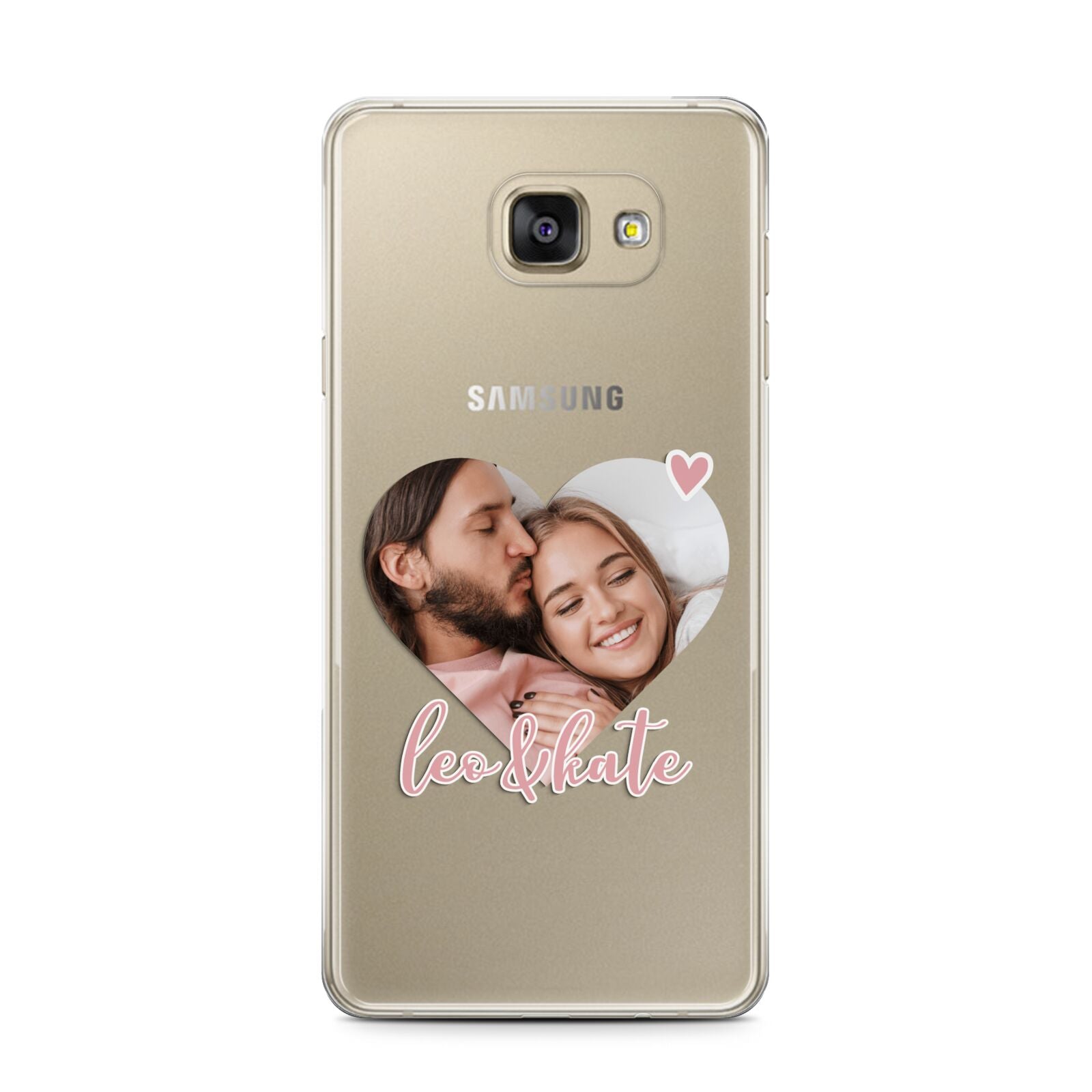 Custom Couples Photo Samsung Galaxy A7 2016 Case on gold phone