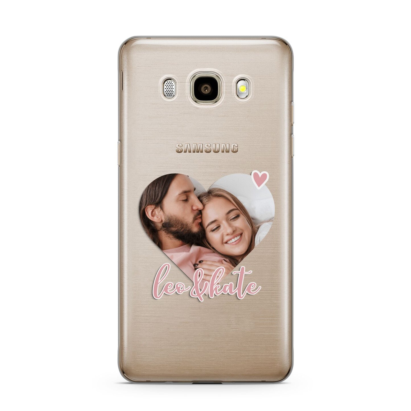 Custom Couples Photo Samsung Galaxy J7 2016 Case on gold phone