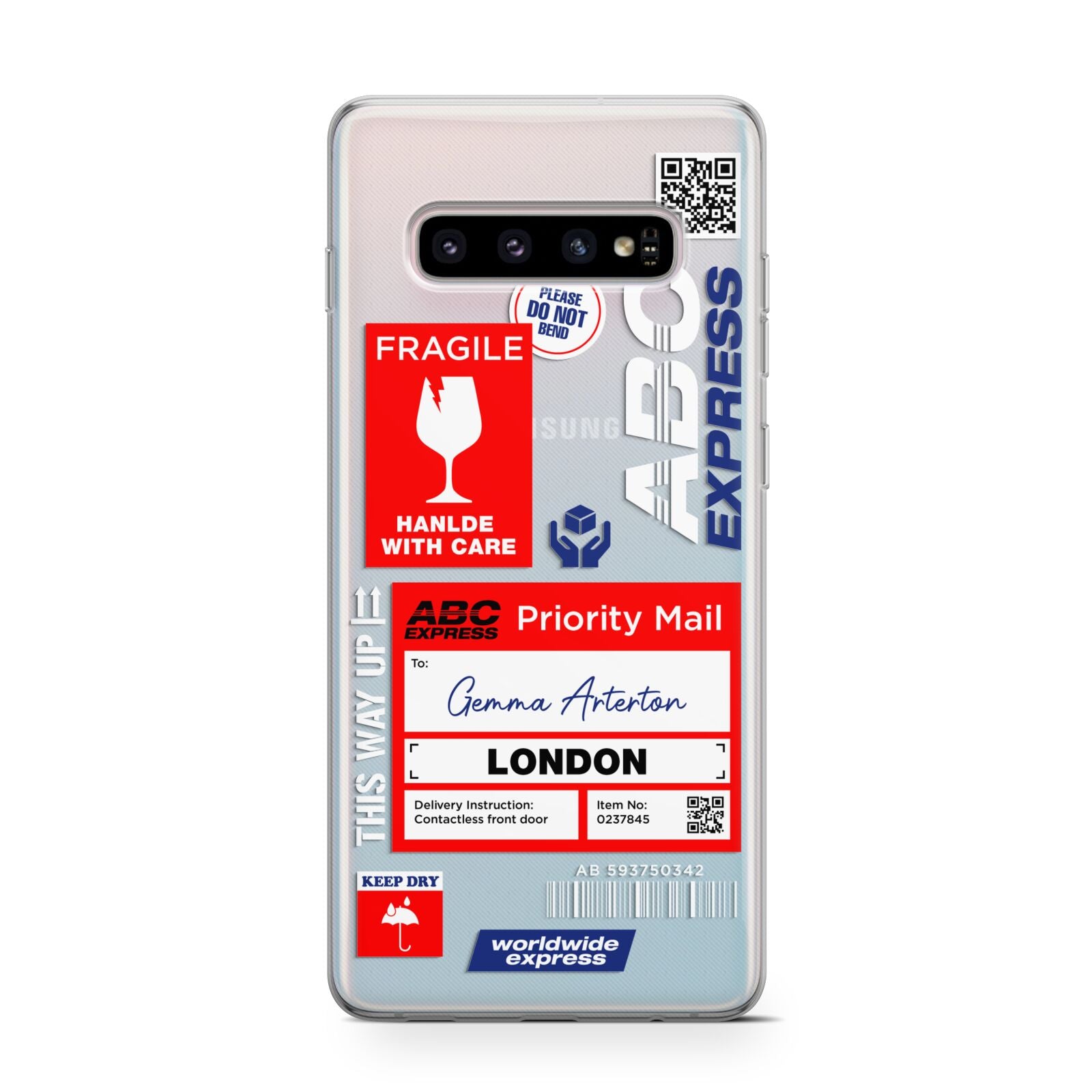 Custom Courier Label with Name Protective Samsung Galaxy Case