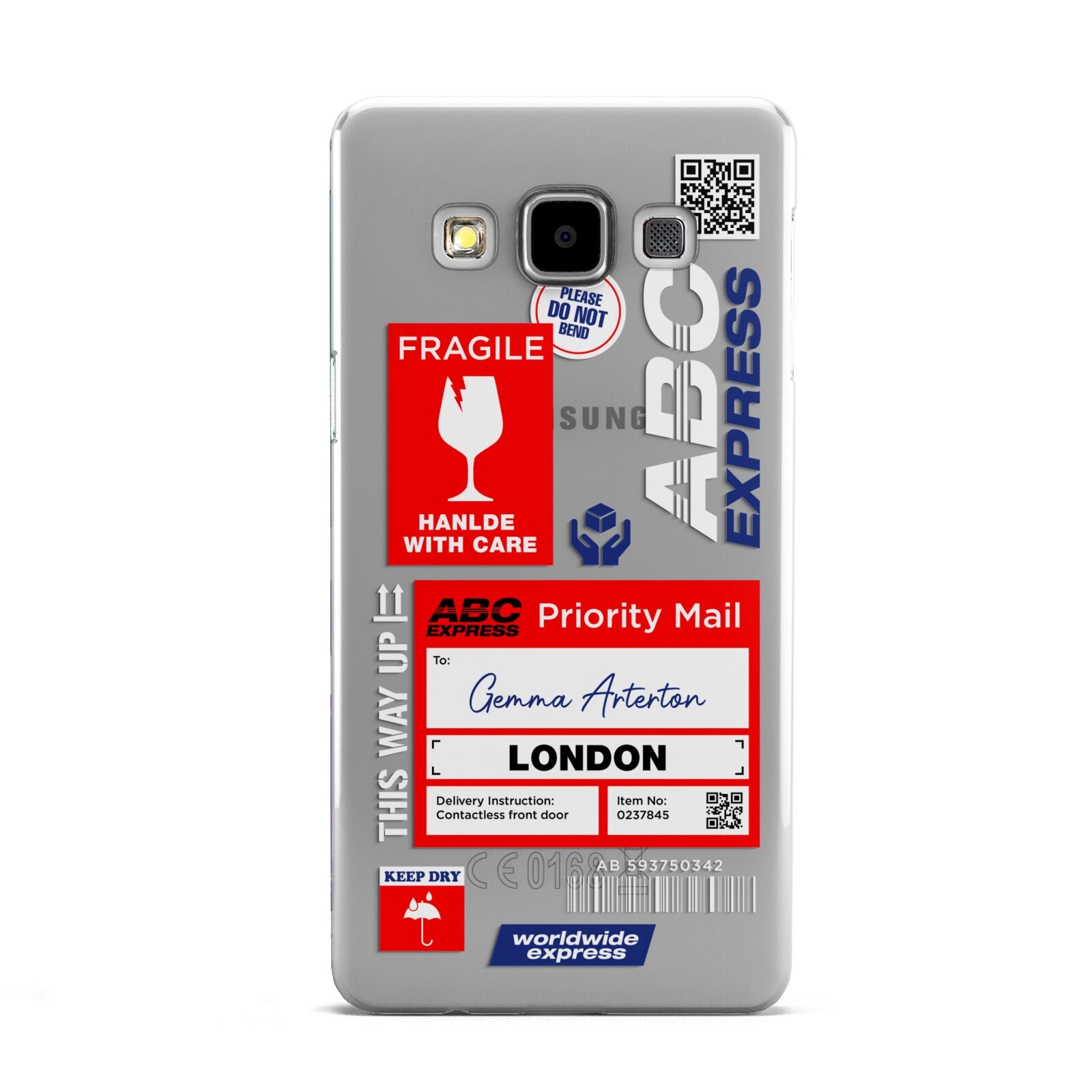 Custom Courier Label with Name Samsung Galaxy A5 Case