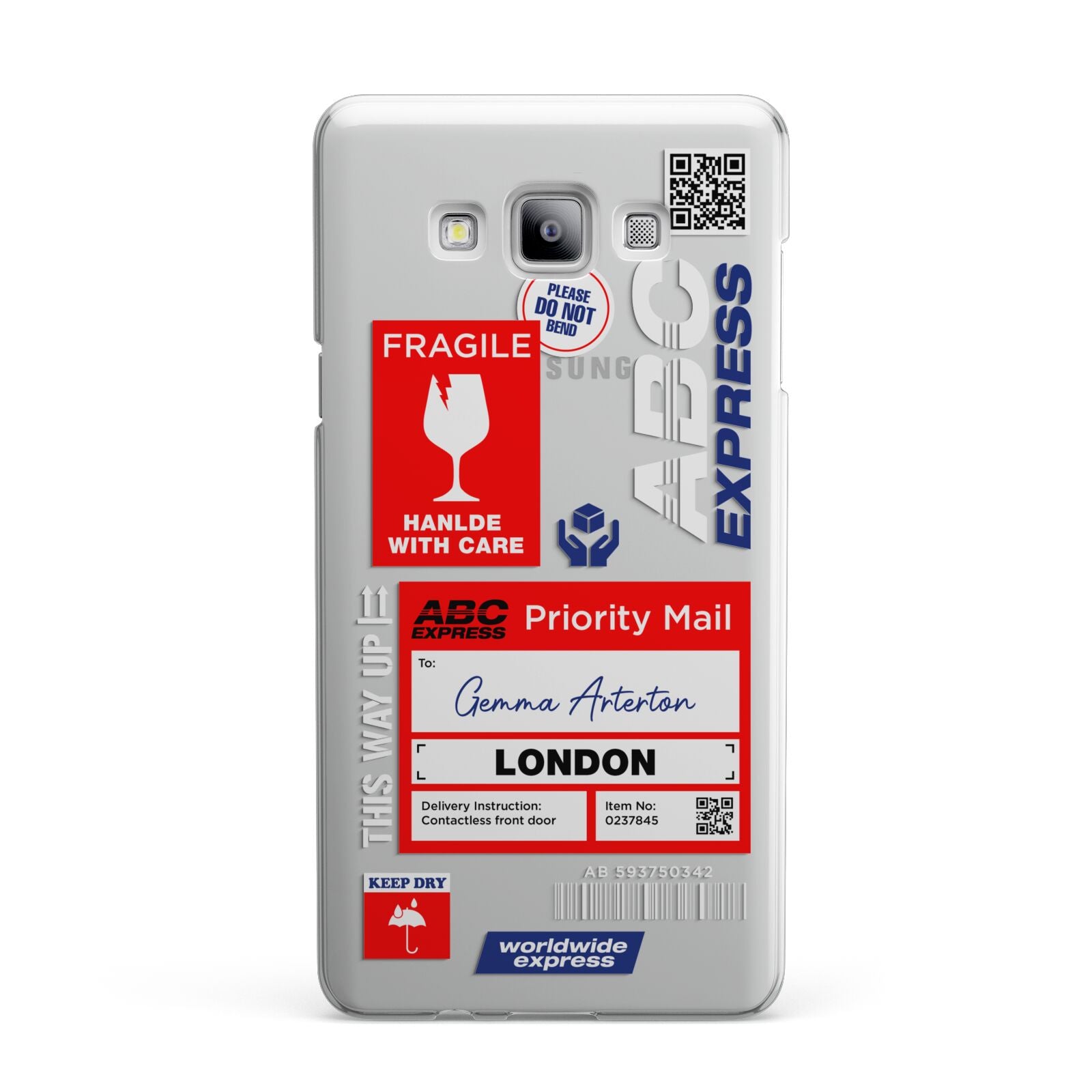 Custom Courier Label with Name Samsung Galaxy A7 2015 Case