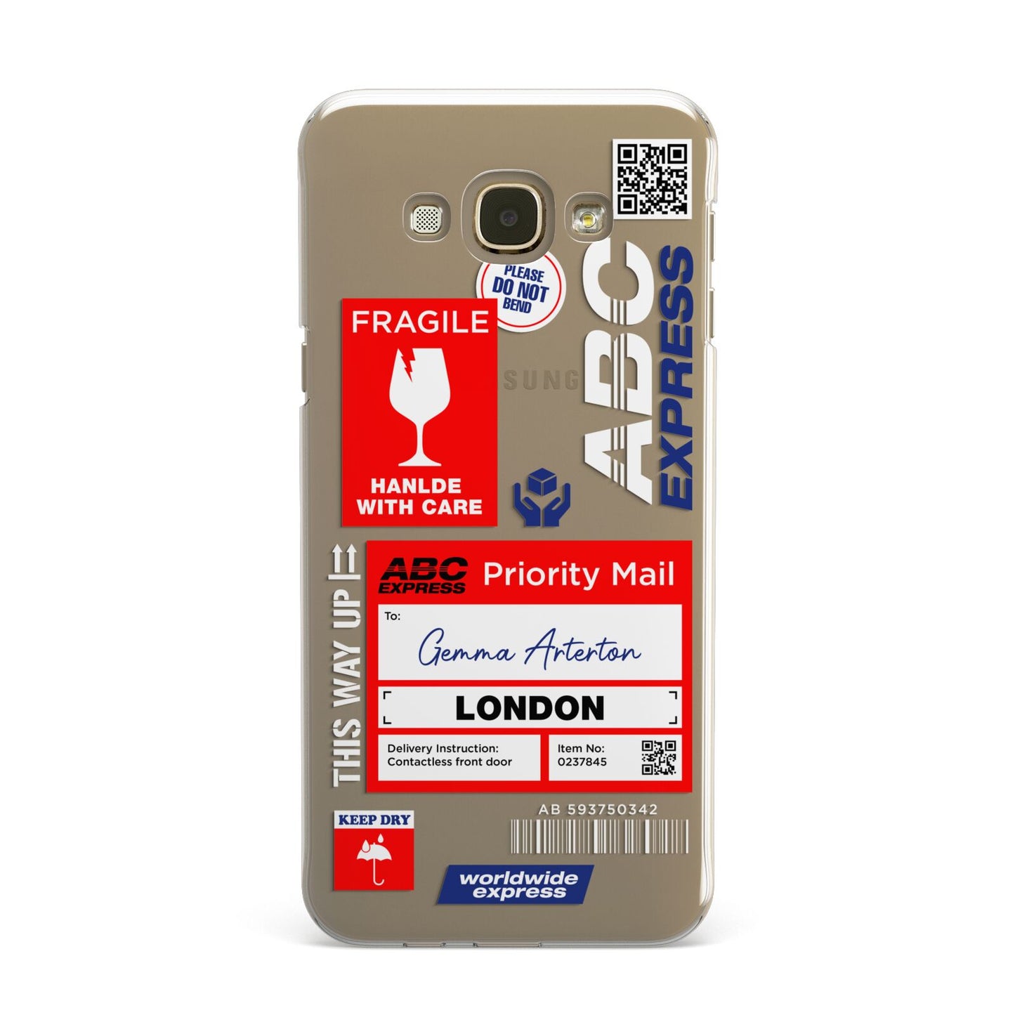 Custom Courier Label with Name Samsung Galaxy A8 Case