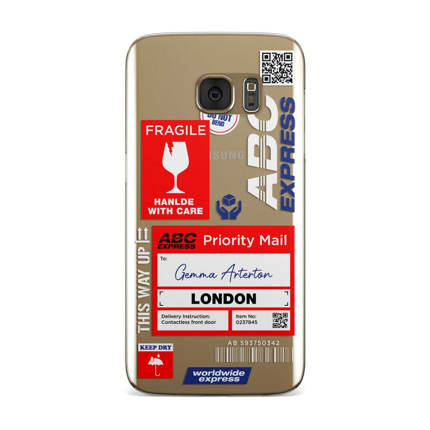 Custom Courier Label with Name Samsung Galaxy Case