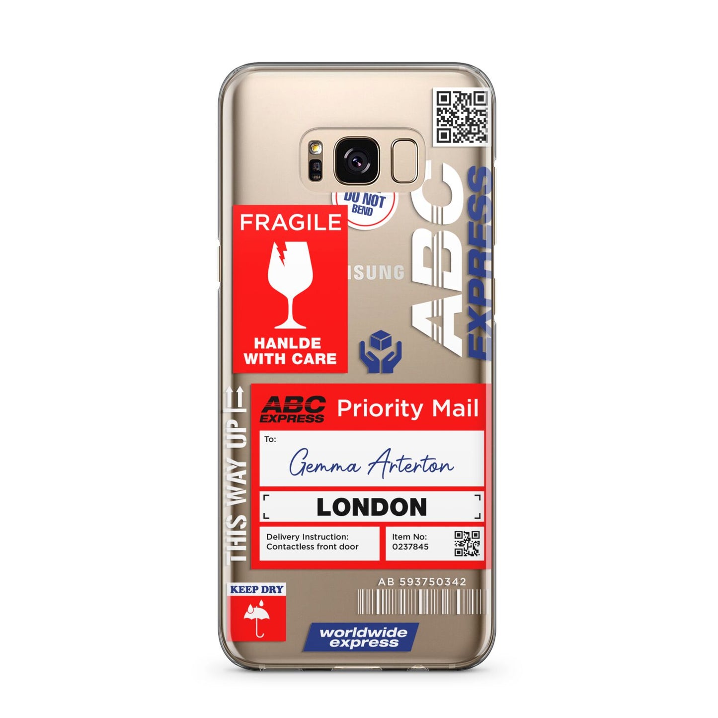 Custom Courier Label with Name Samsung Galaxy S8 Plus Case