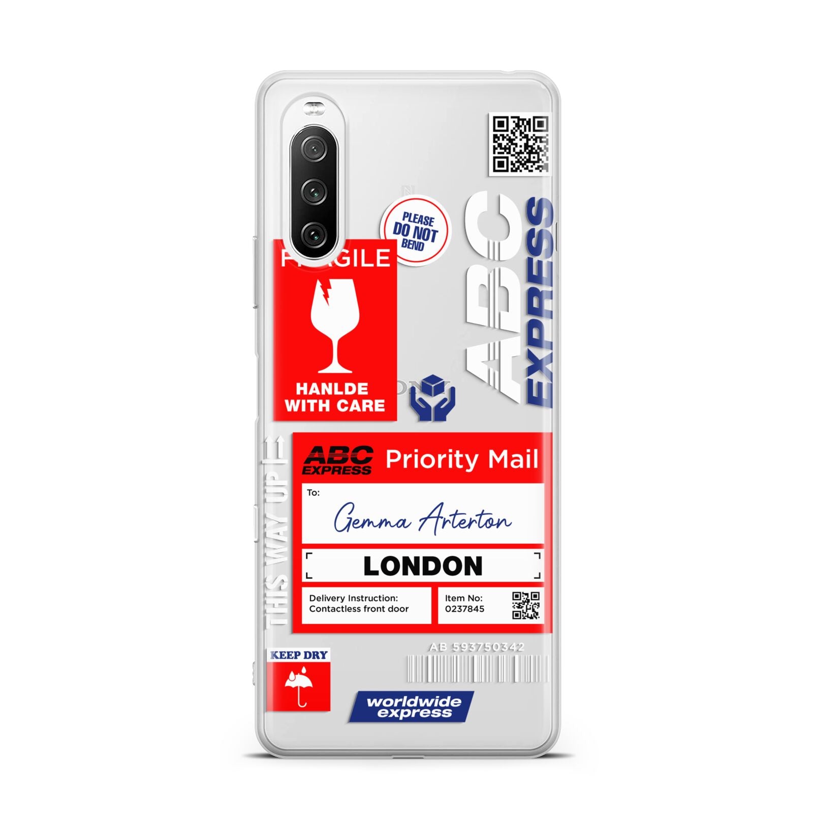 Custom Courier Label with Name Sony Xperia 10 III Case