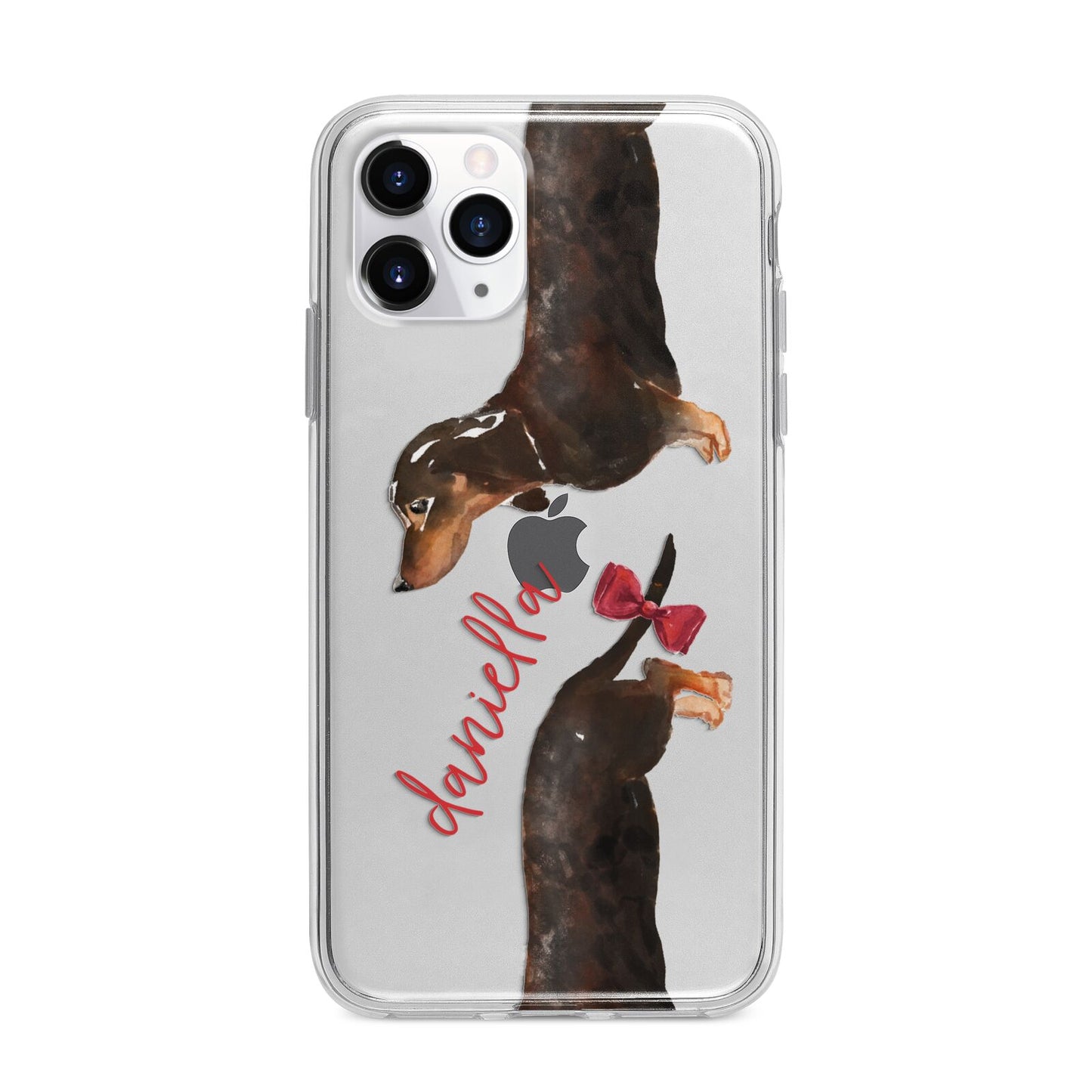 Custom Dachshund Apple iPhone 11 Pro in Silver with Bumper Case