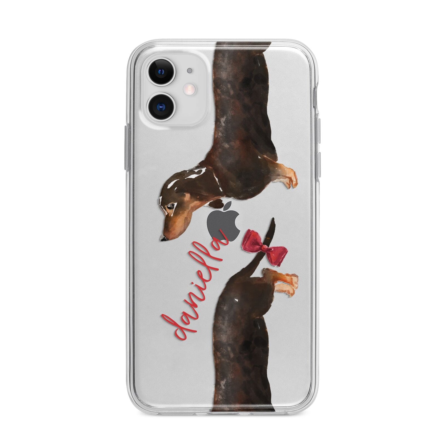 Custom Dachshund Apple iPhone 11 in White with Bumper Case