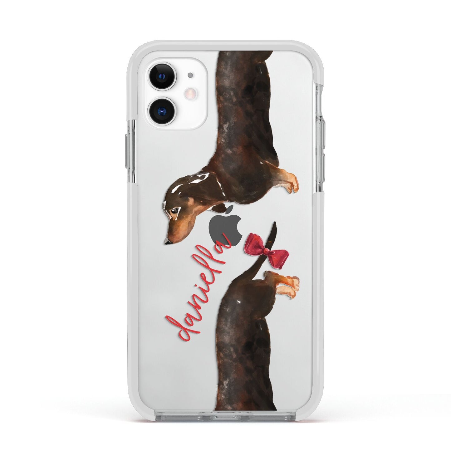 Custom Dachshund Apple iPhone 11 in White with White Impact Case