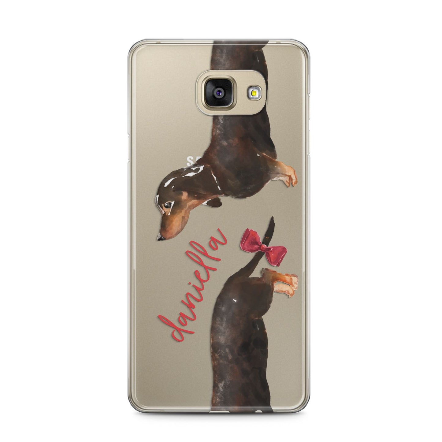 Custom Dachshund Samsung Galaxy A5 2016 Case on gold phone