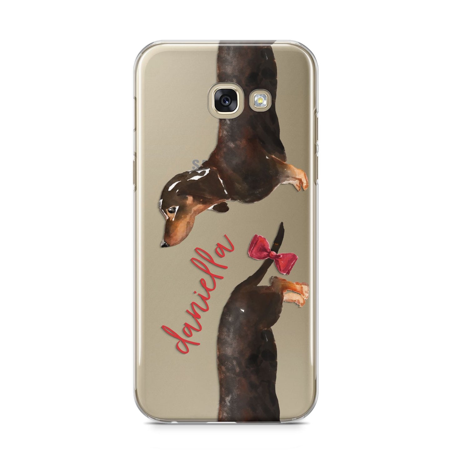 Custom Dachshund Samsung Galaxy A5 2017 Case on gold phone