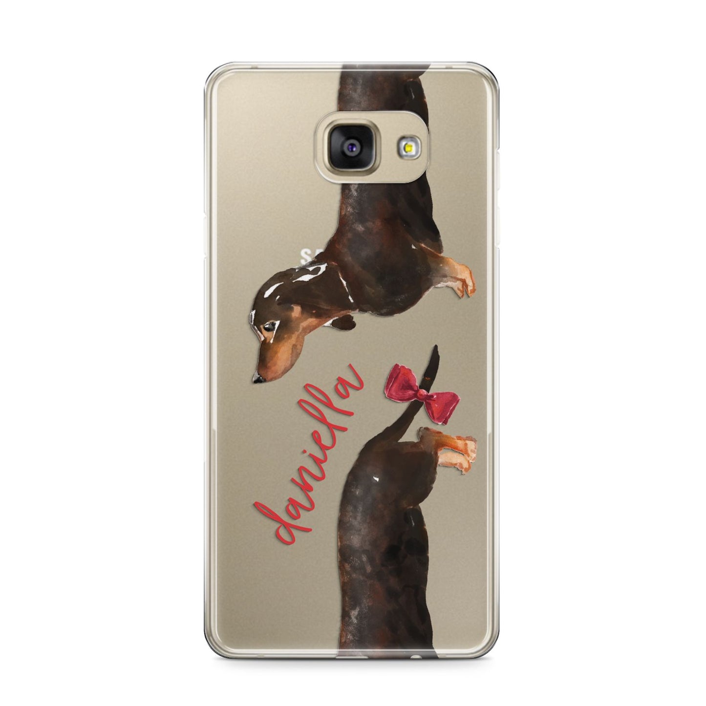 Custom Dachshund Samsung Galaxy A9 2016 Case on gold phone