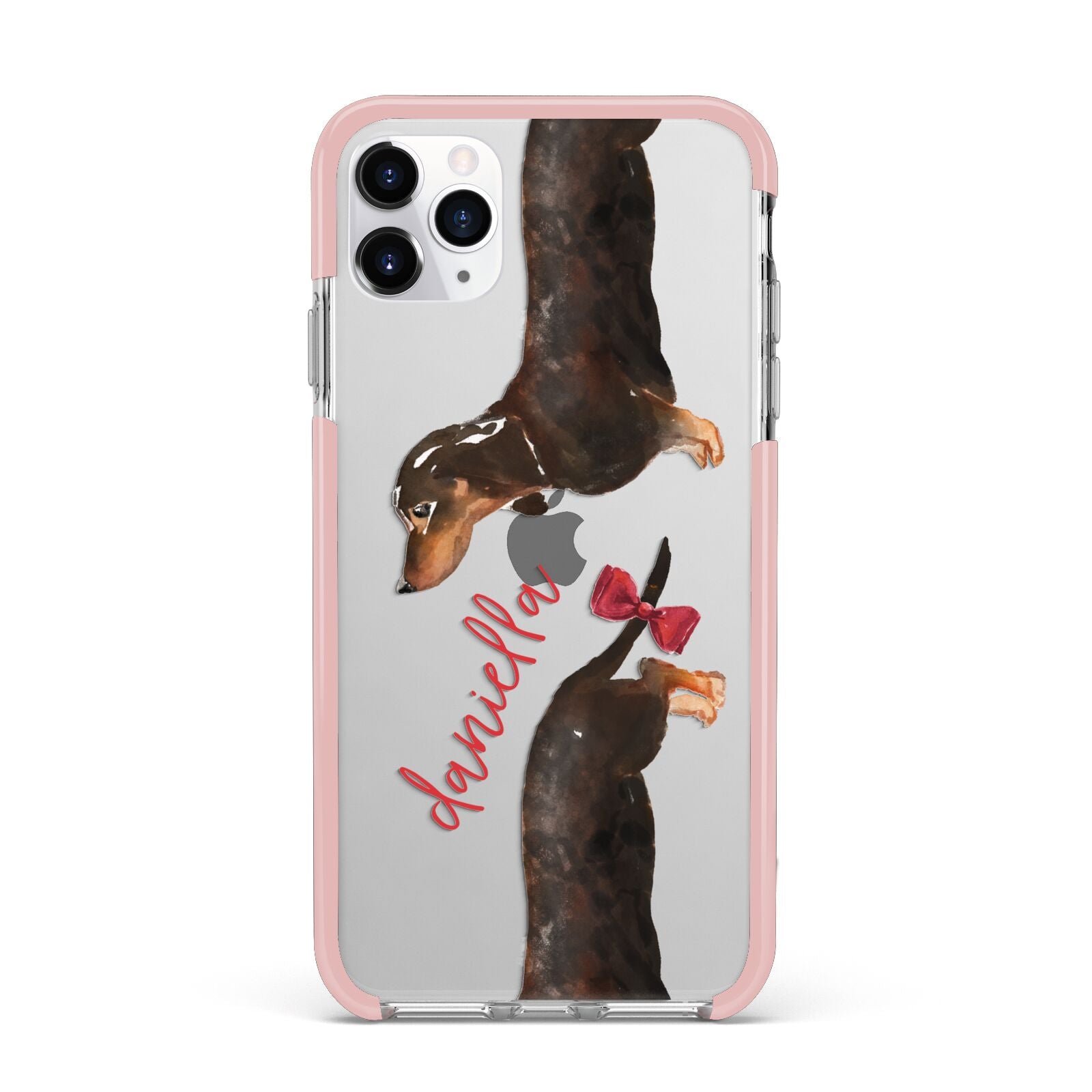 Custom Dachshund iPhone 11 Pro Max Impact Pink Edge Case