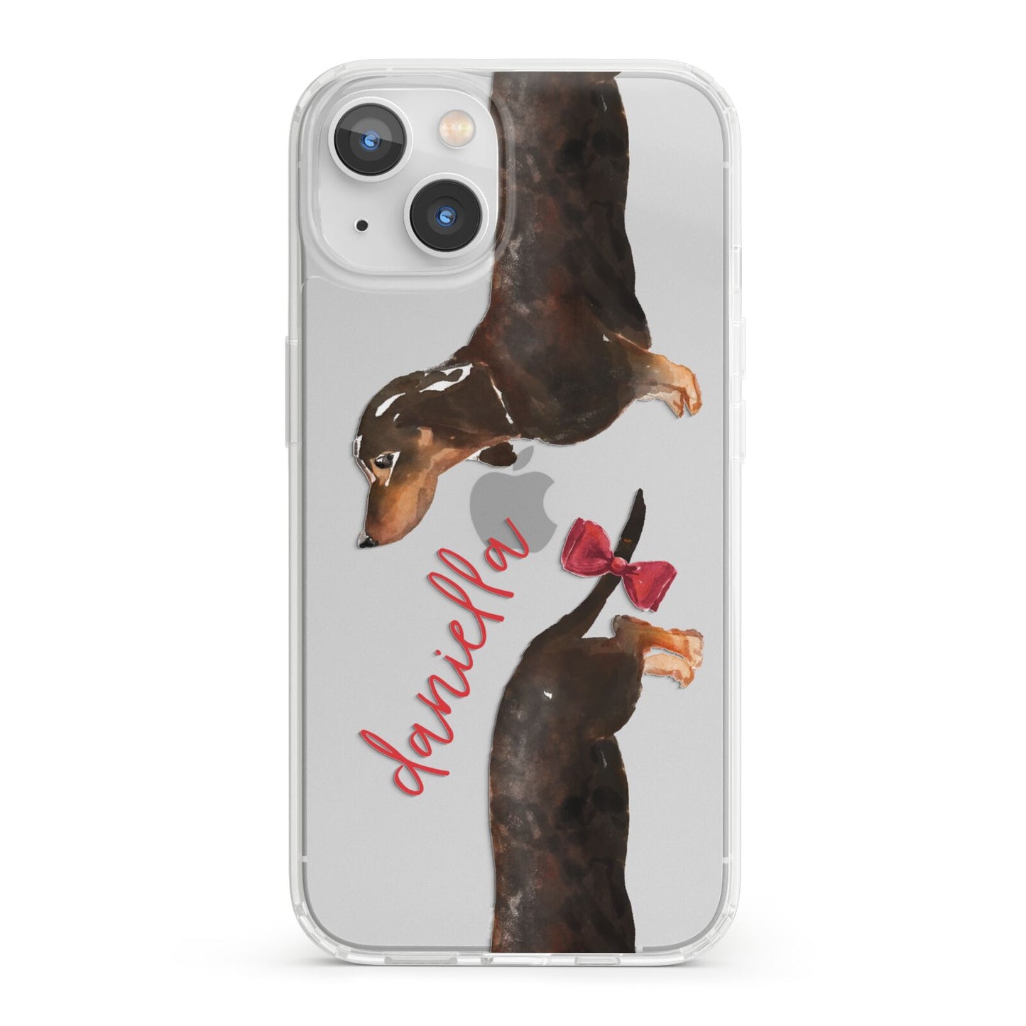 Custom Dachshund iPhone 13 Clear Bumper Case