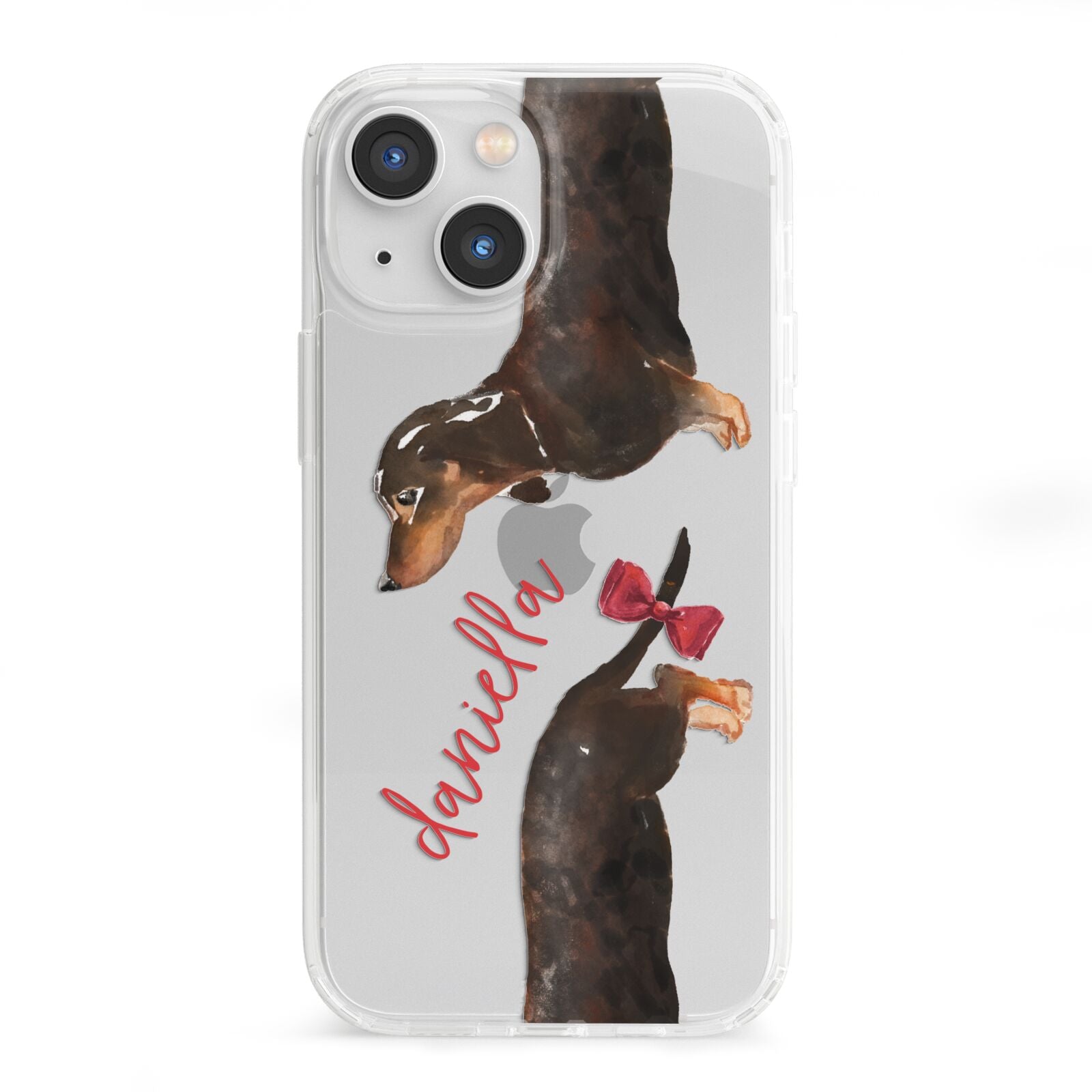 Custom Dachshund iPhone 13 Mini Clear Bumper Case