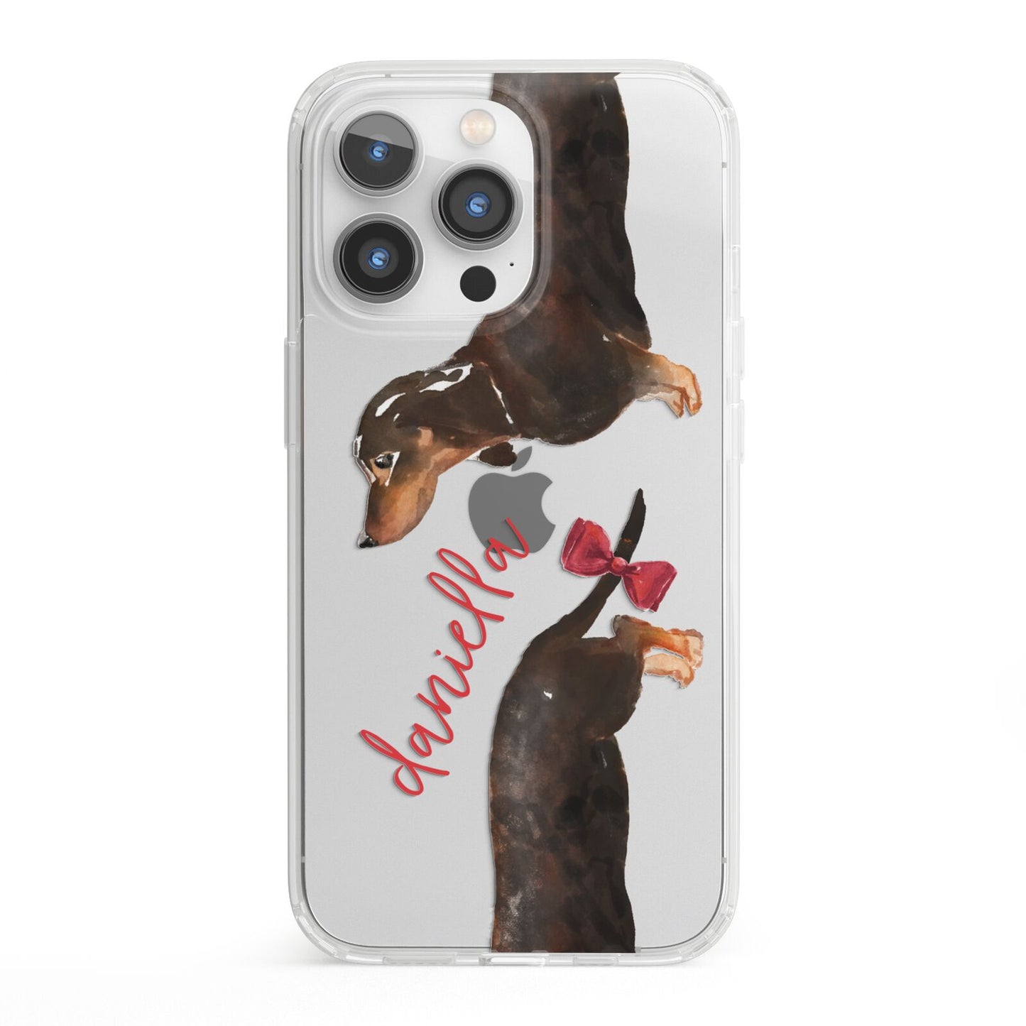 Custom Dachshund iPhone 13 Pro Clear Bumper Case