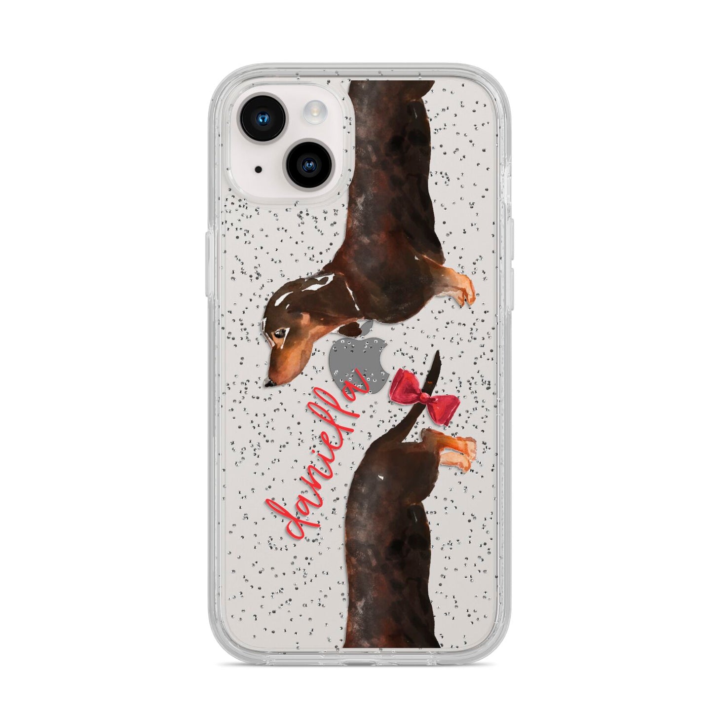 Custom Dachshund iPhone 14 Plus Glitter Tough Case Starlight