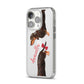 Custom Dachshund iPhone 14 Pro Clear Tough Case Silver Angled Image