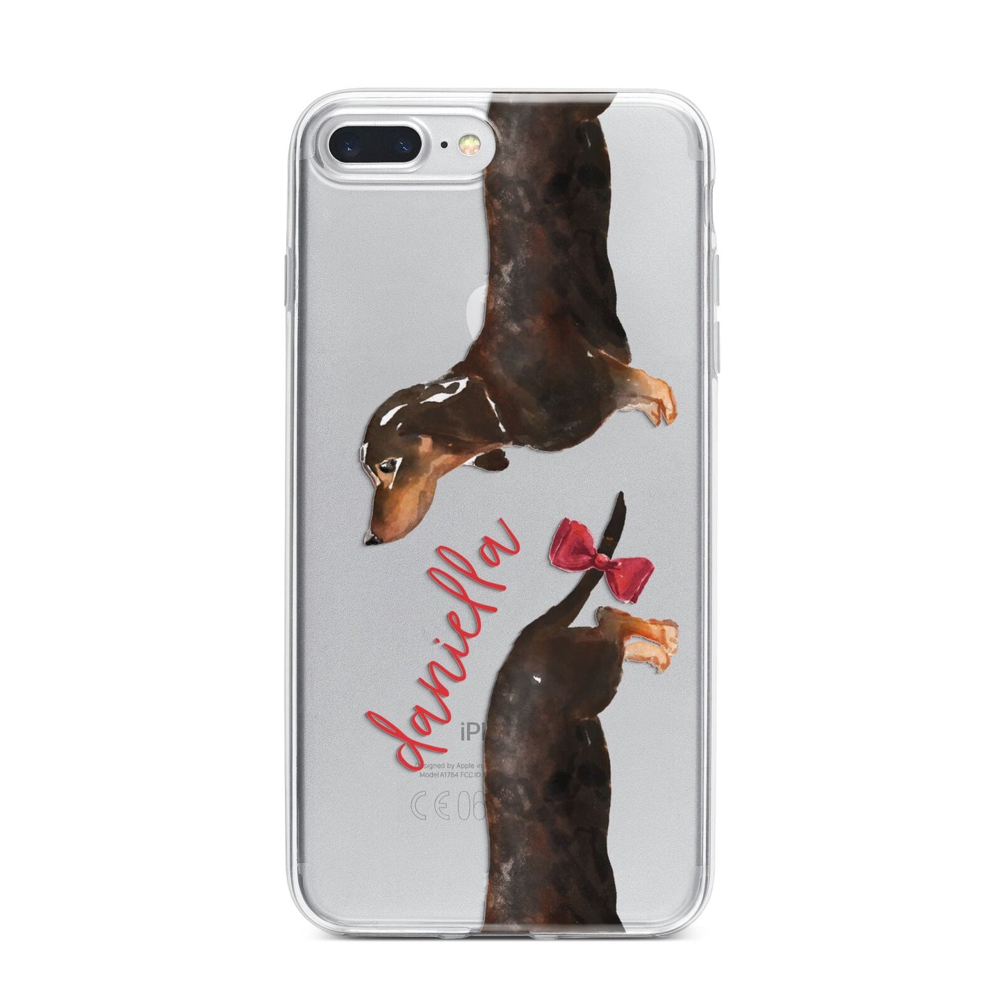 Custom Dachshund iPhone 7 Plus Bumper Case on Silver iPhone