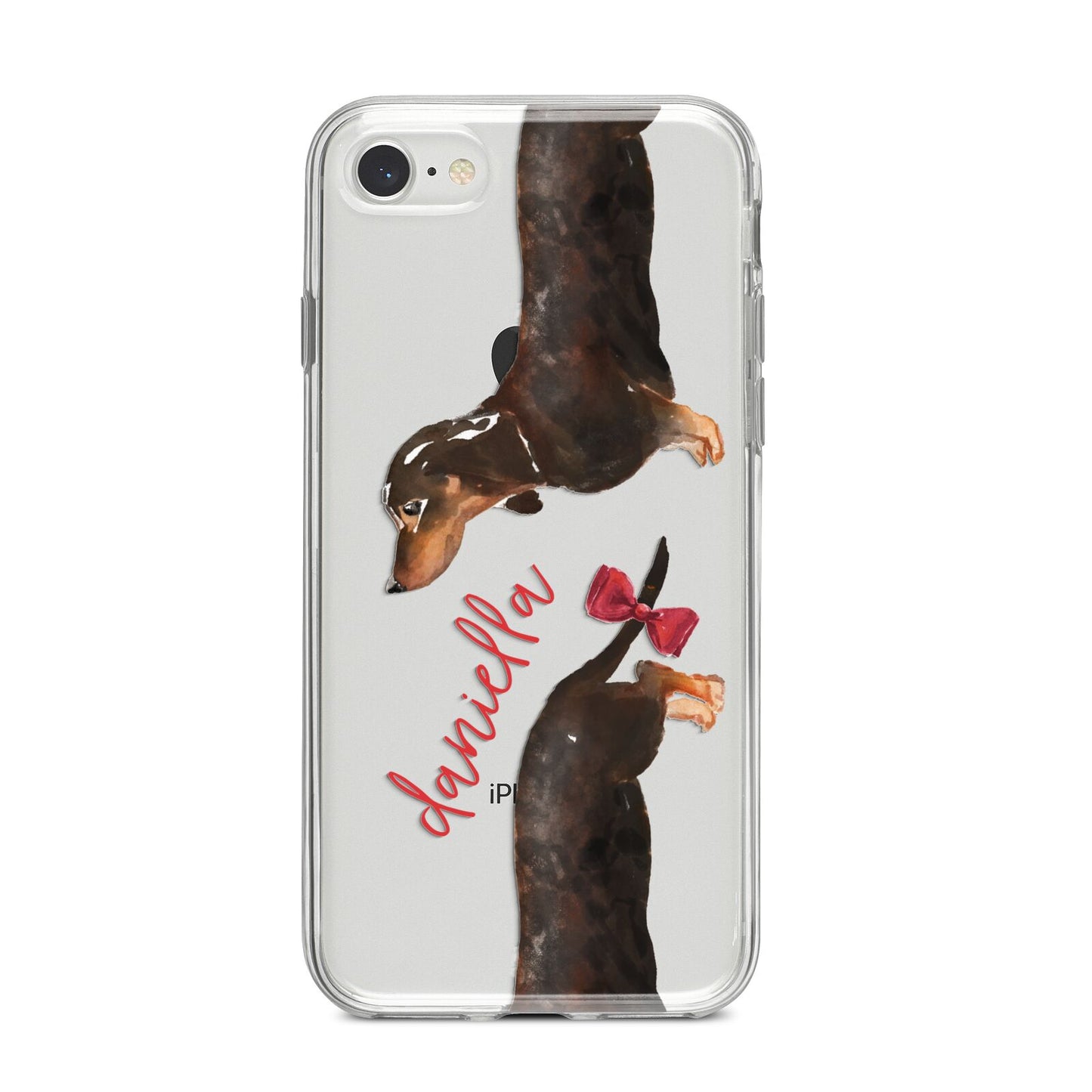 Custom Dachshund iPhone 8 Bumper Case on Silver iPhone