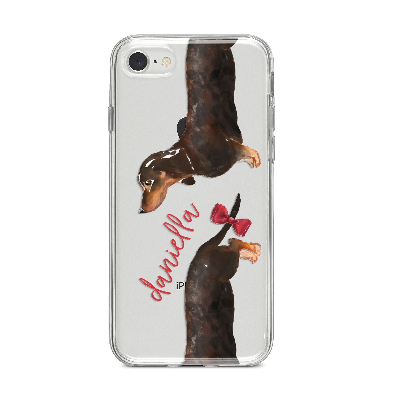 Custom Dachshund iPhone 8 Bumper Case on Silver iPhone